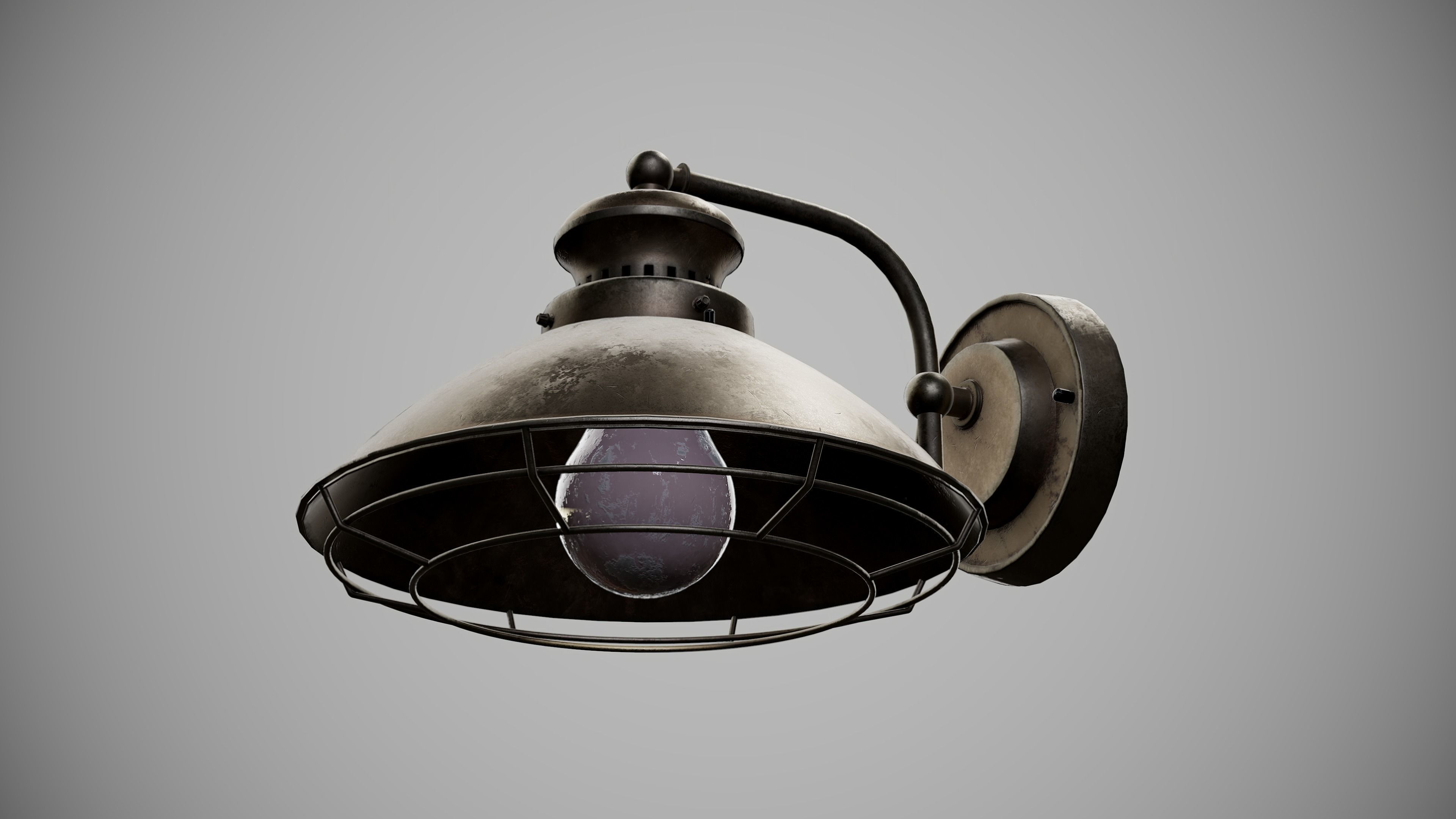 Outdoor Lamp Low-poly 3D model_3