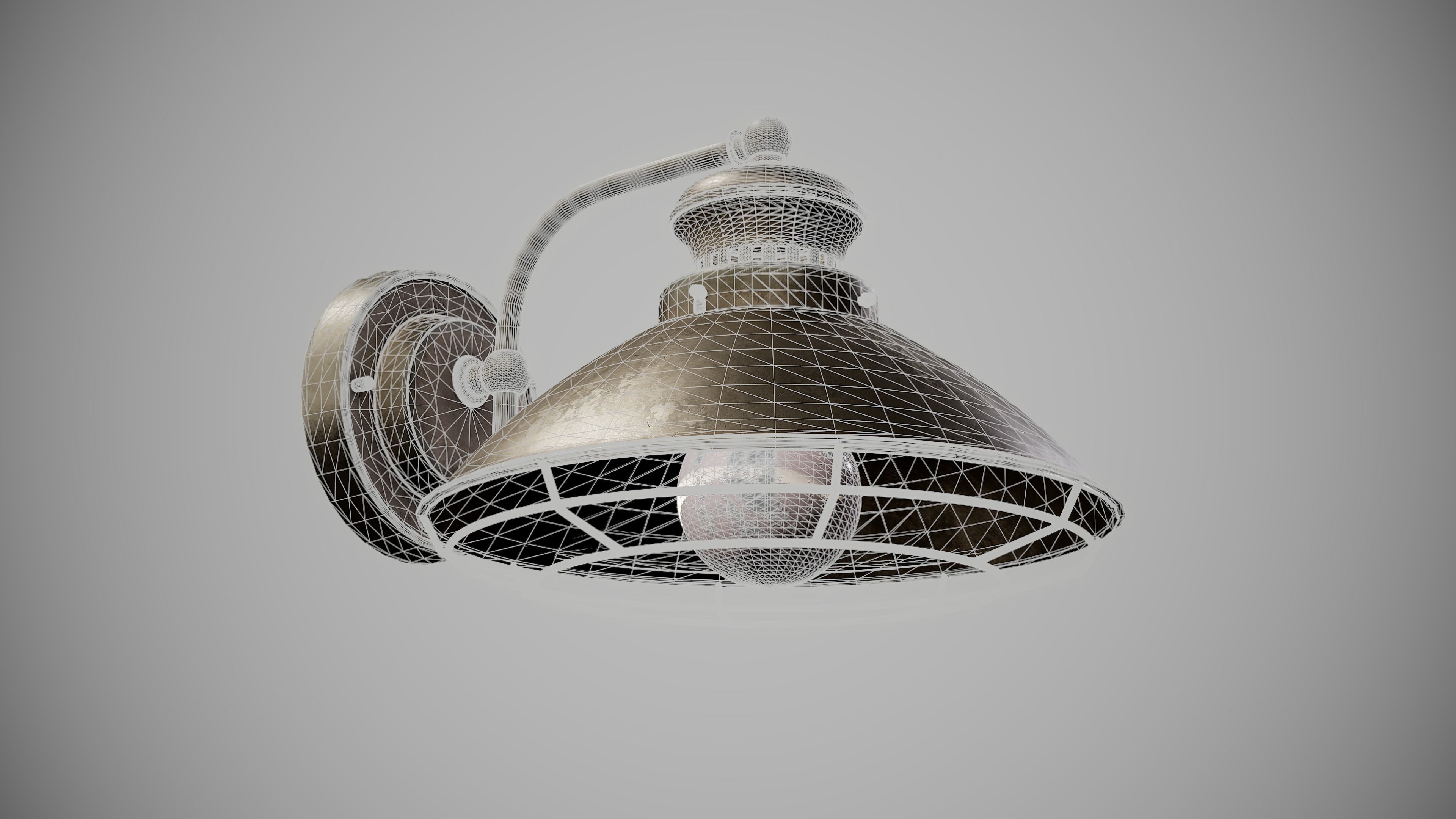Outdoor Lamp Low-poly 3D model_2
