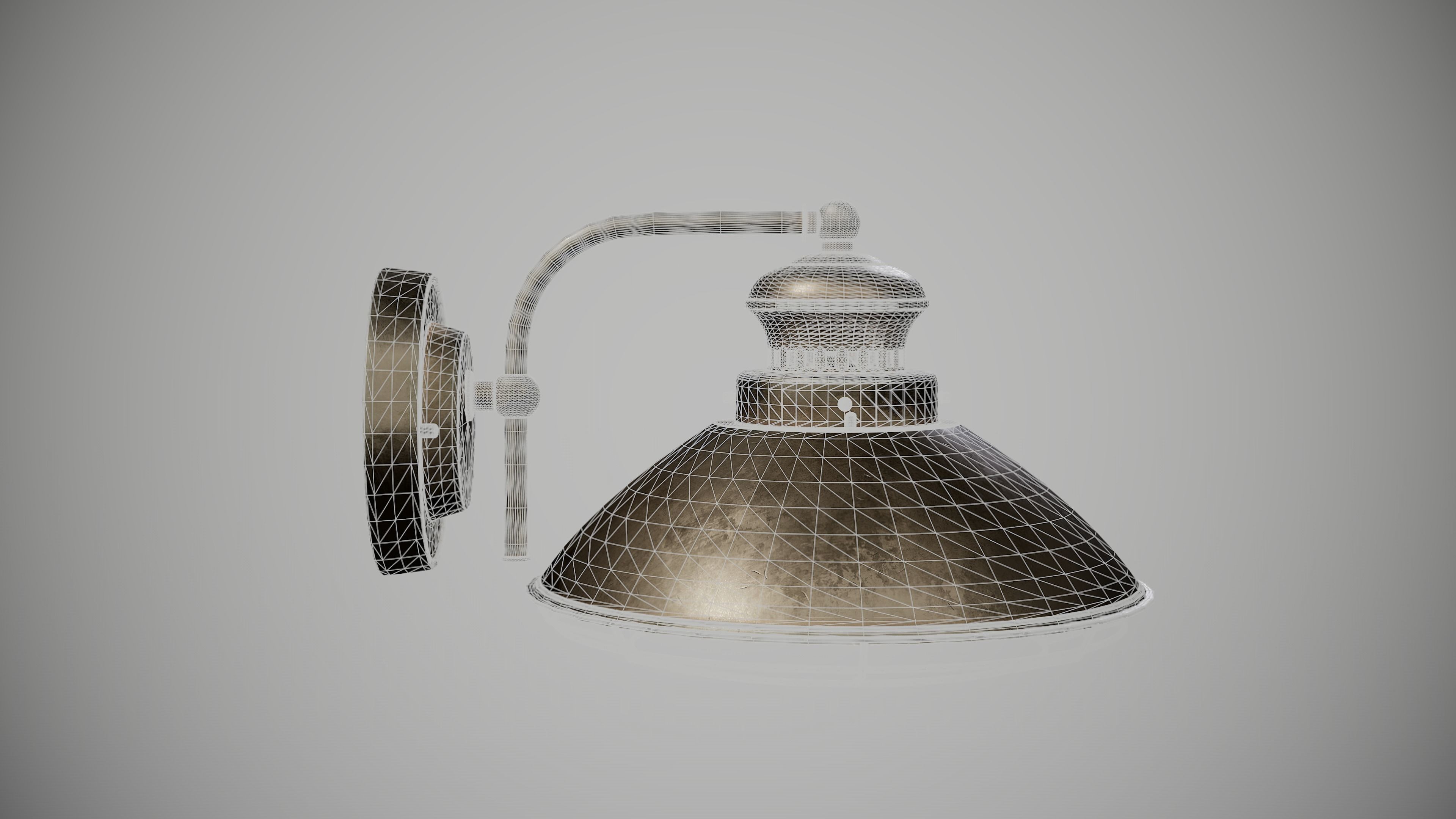 Outdoor Lamp Low-poly 3D model_14