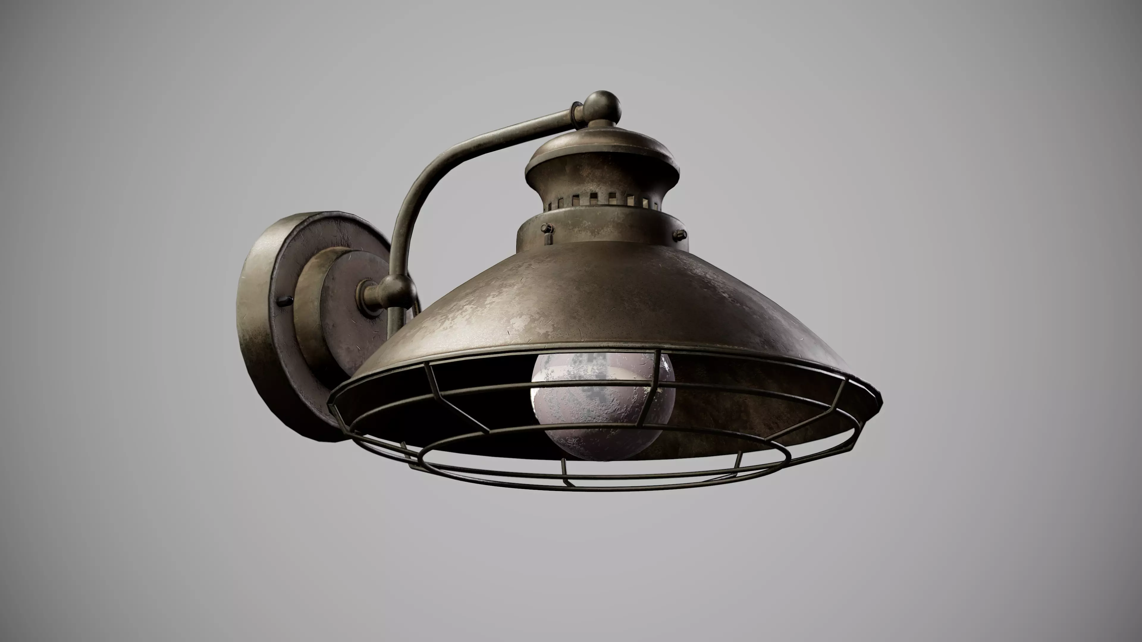 Outdoor Lamp Low-poly 3D model_0