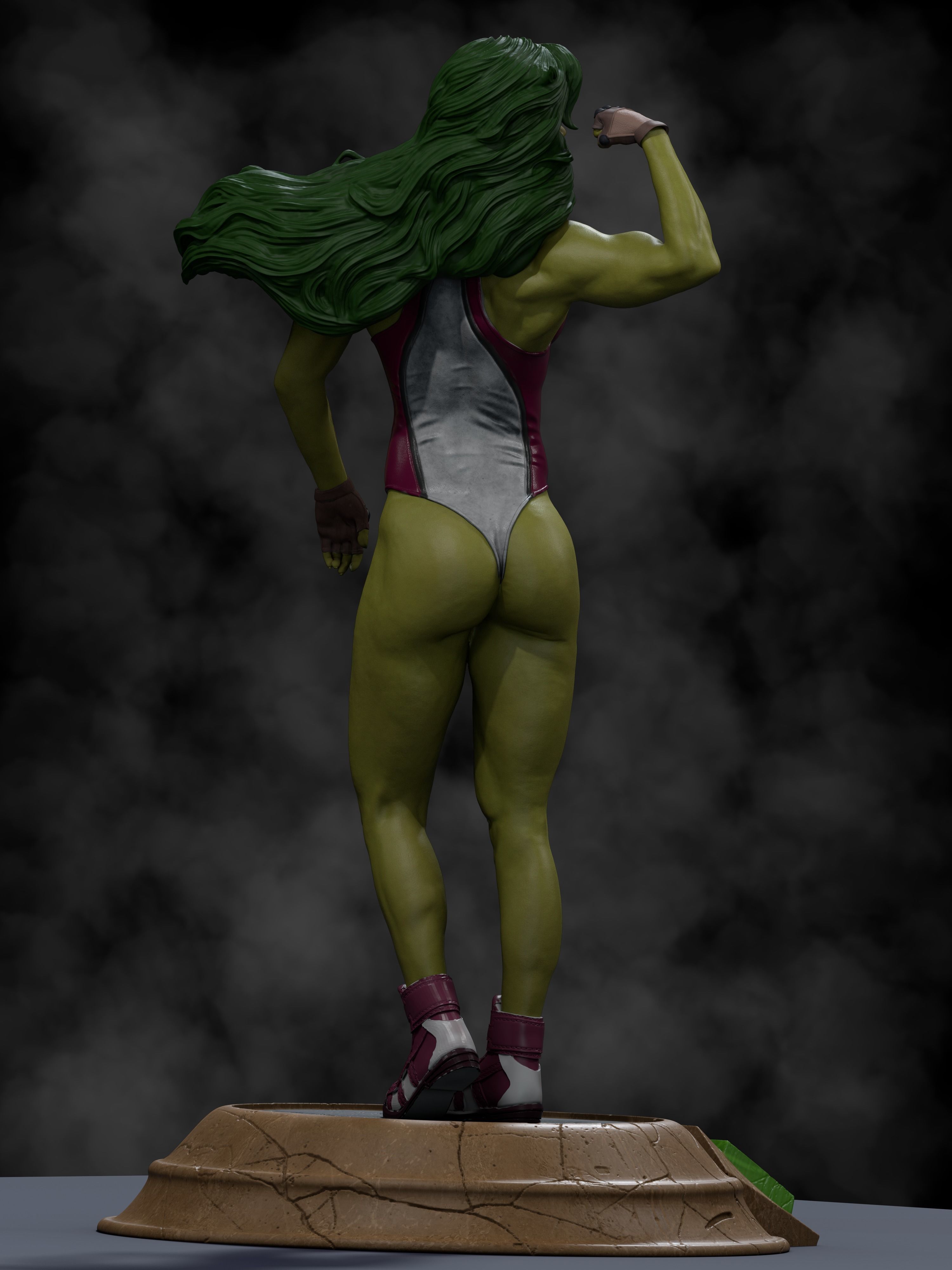 She-Hulk 3D Print hulk statue 3D print model_4
