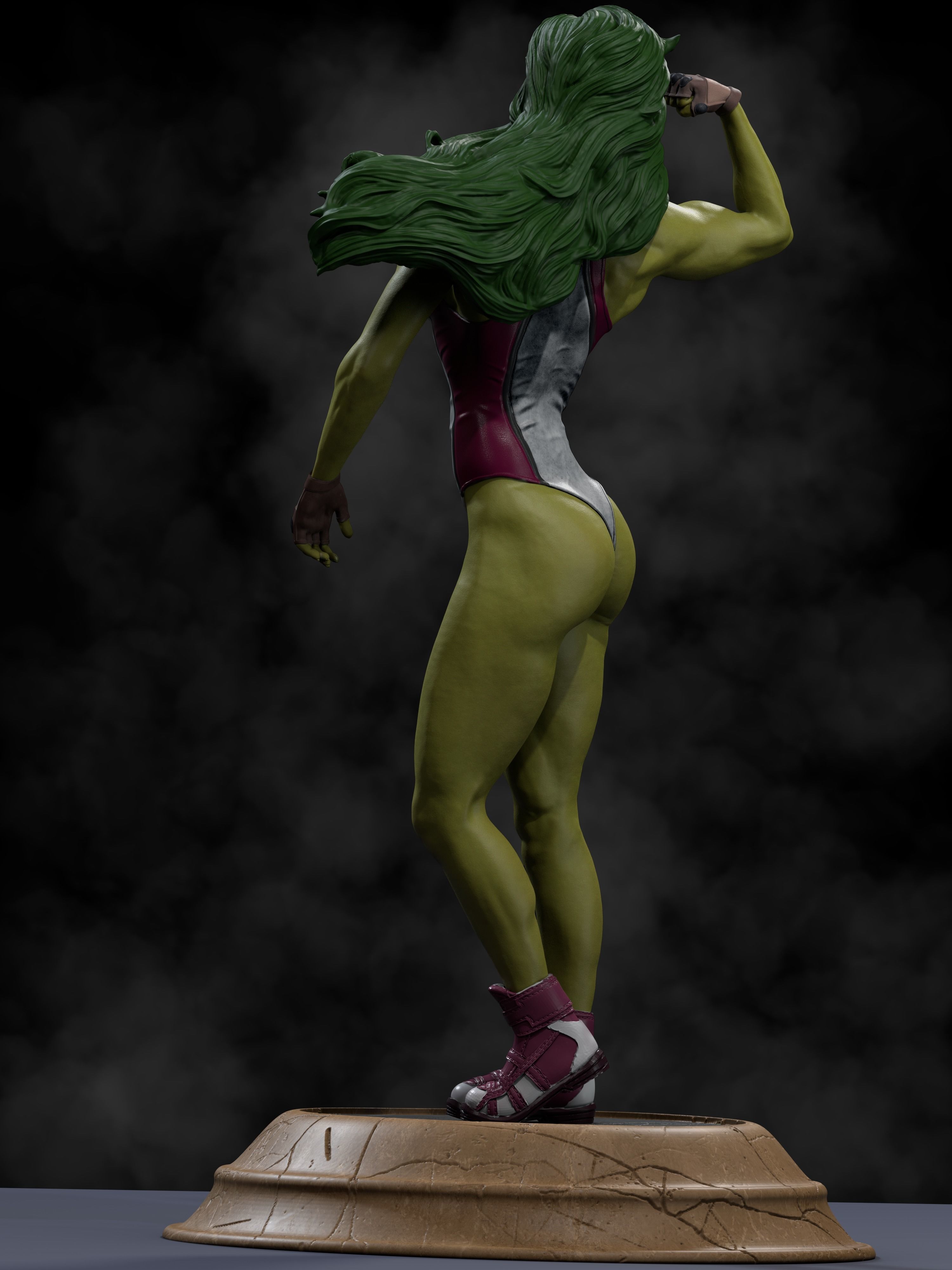 She-Hulk 3D Print hulk statue 3D print model_5