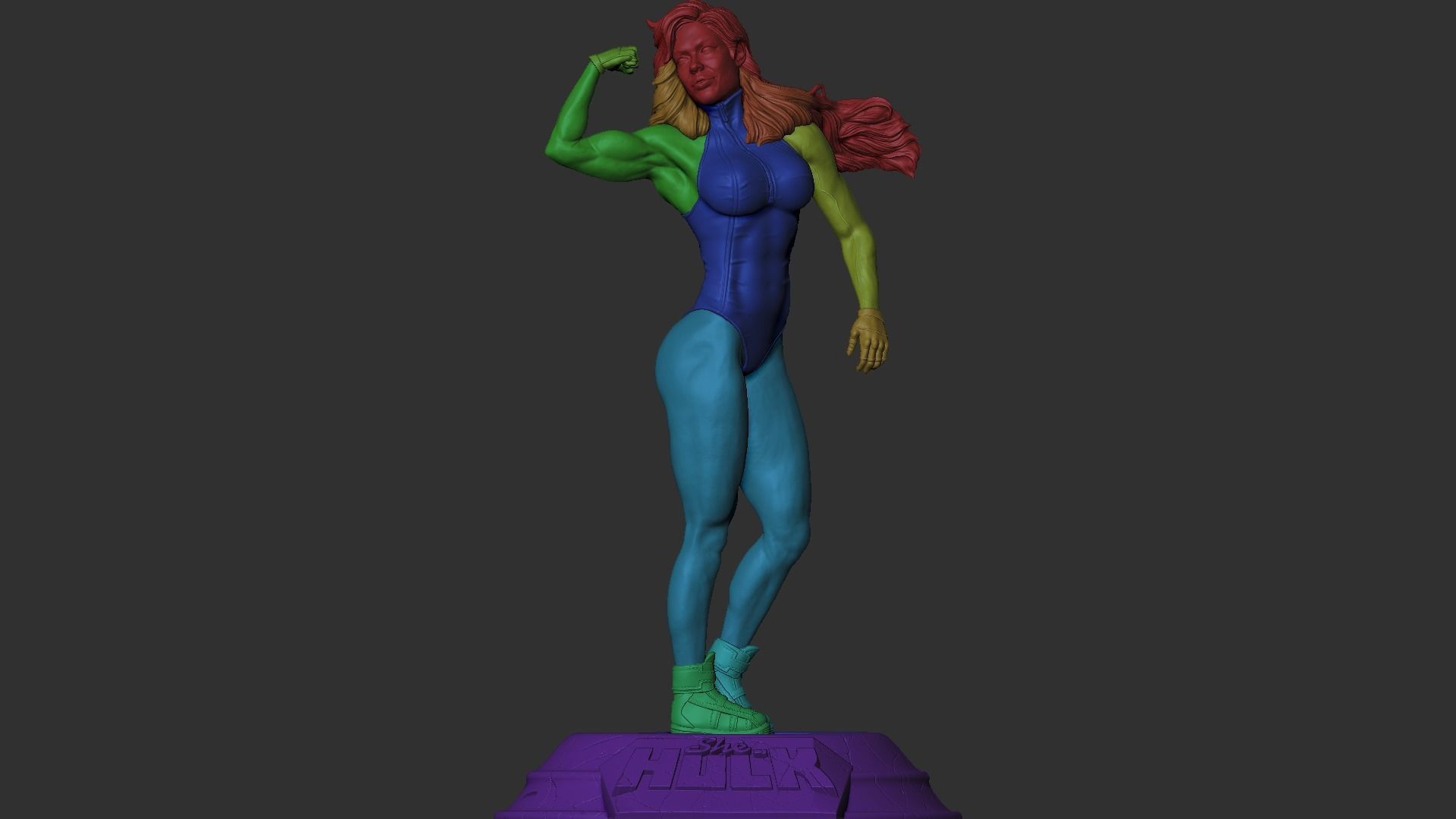 She-Hulk 3D Print hulk statue 3D print model_7