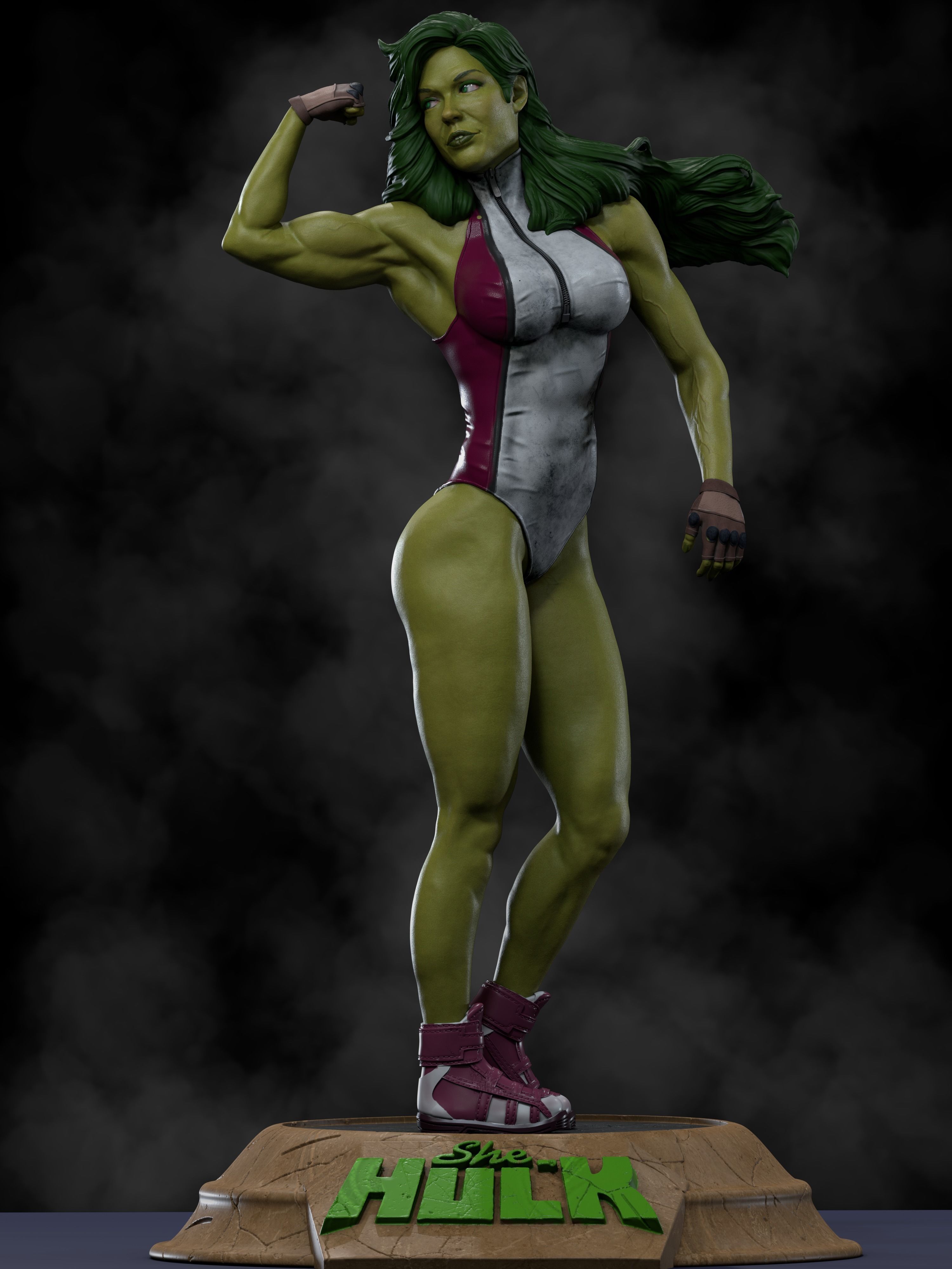 She-Hulk 3D Print hulk statue 3D print model_1
