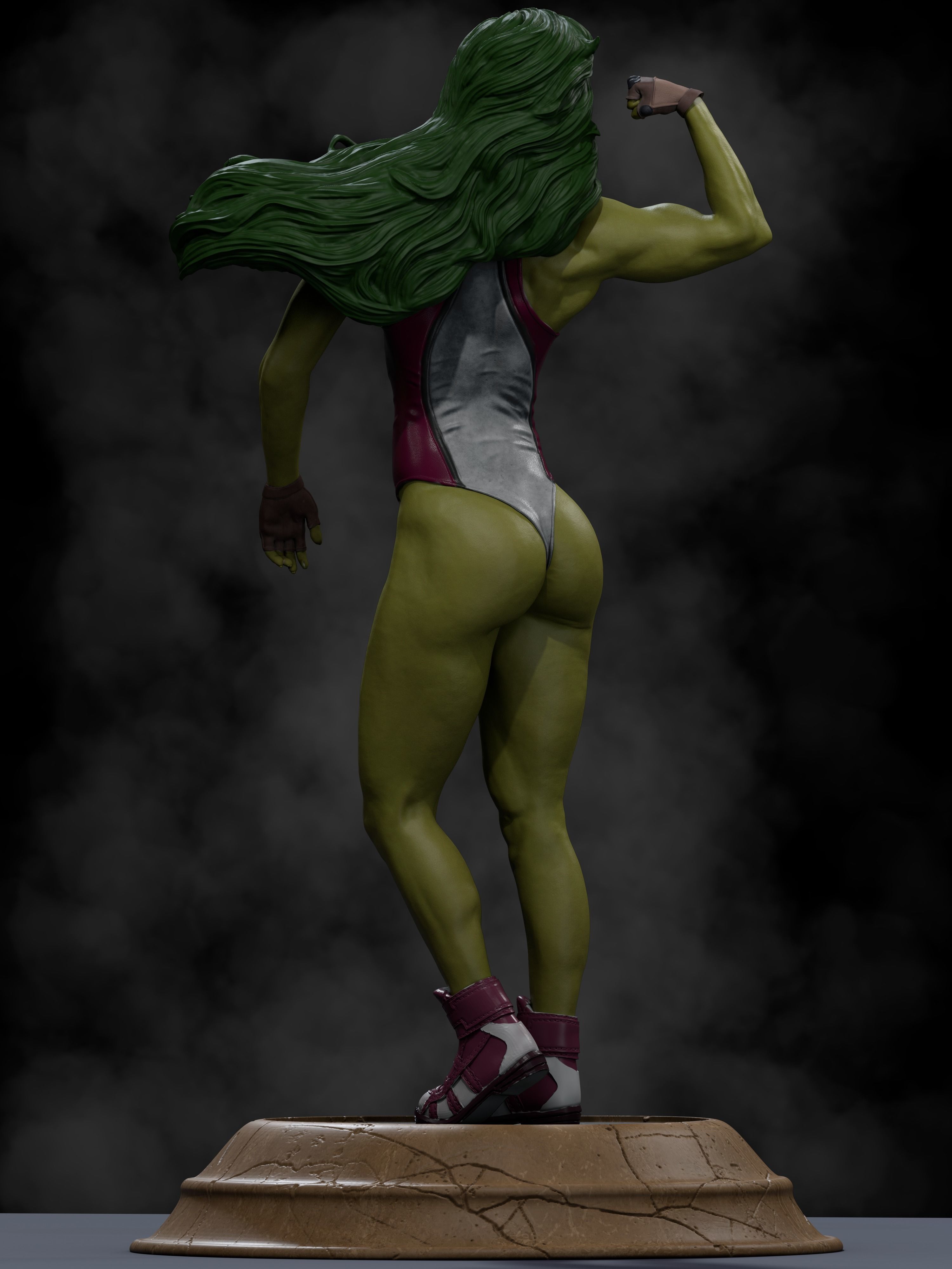 She-Hulk 3D Print hulk statue 3D print model_2