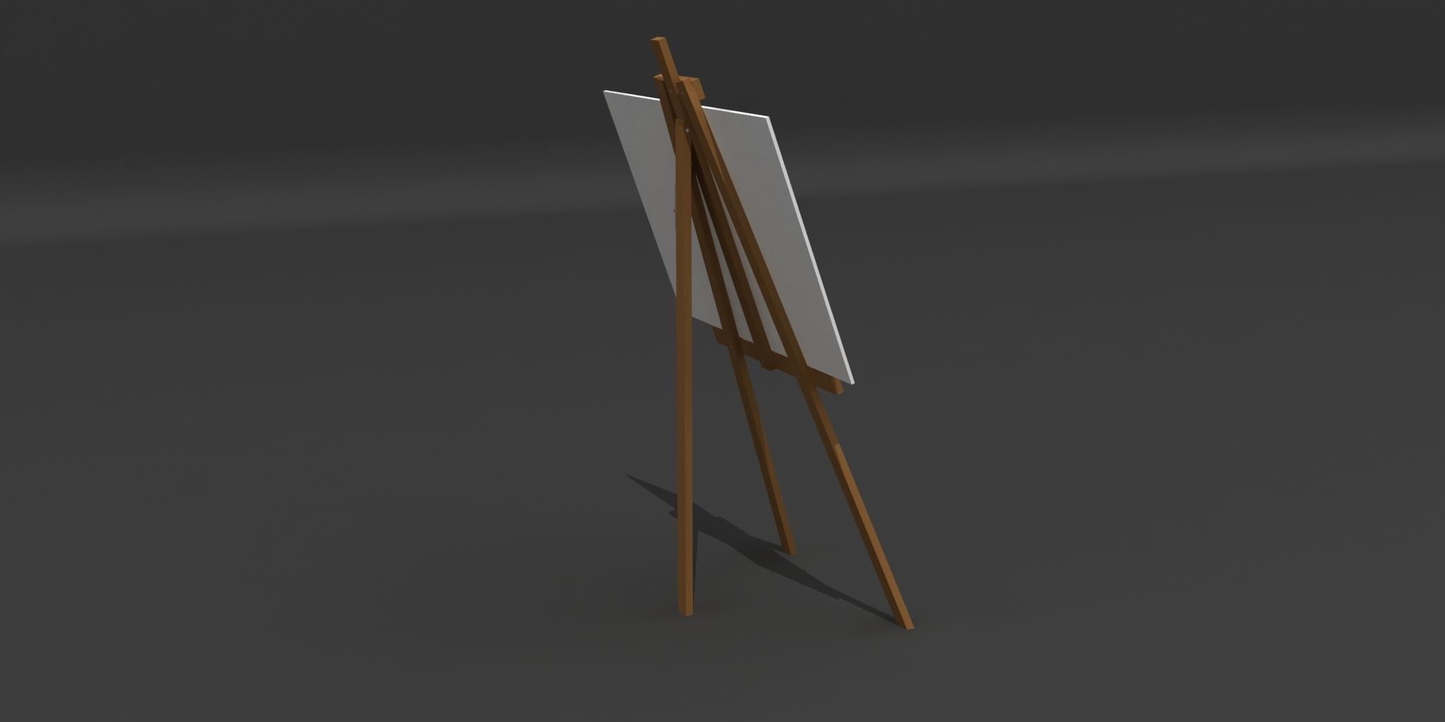 Easel wooden Low-poly 3D model_2