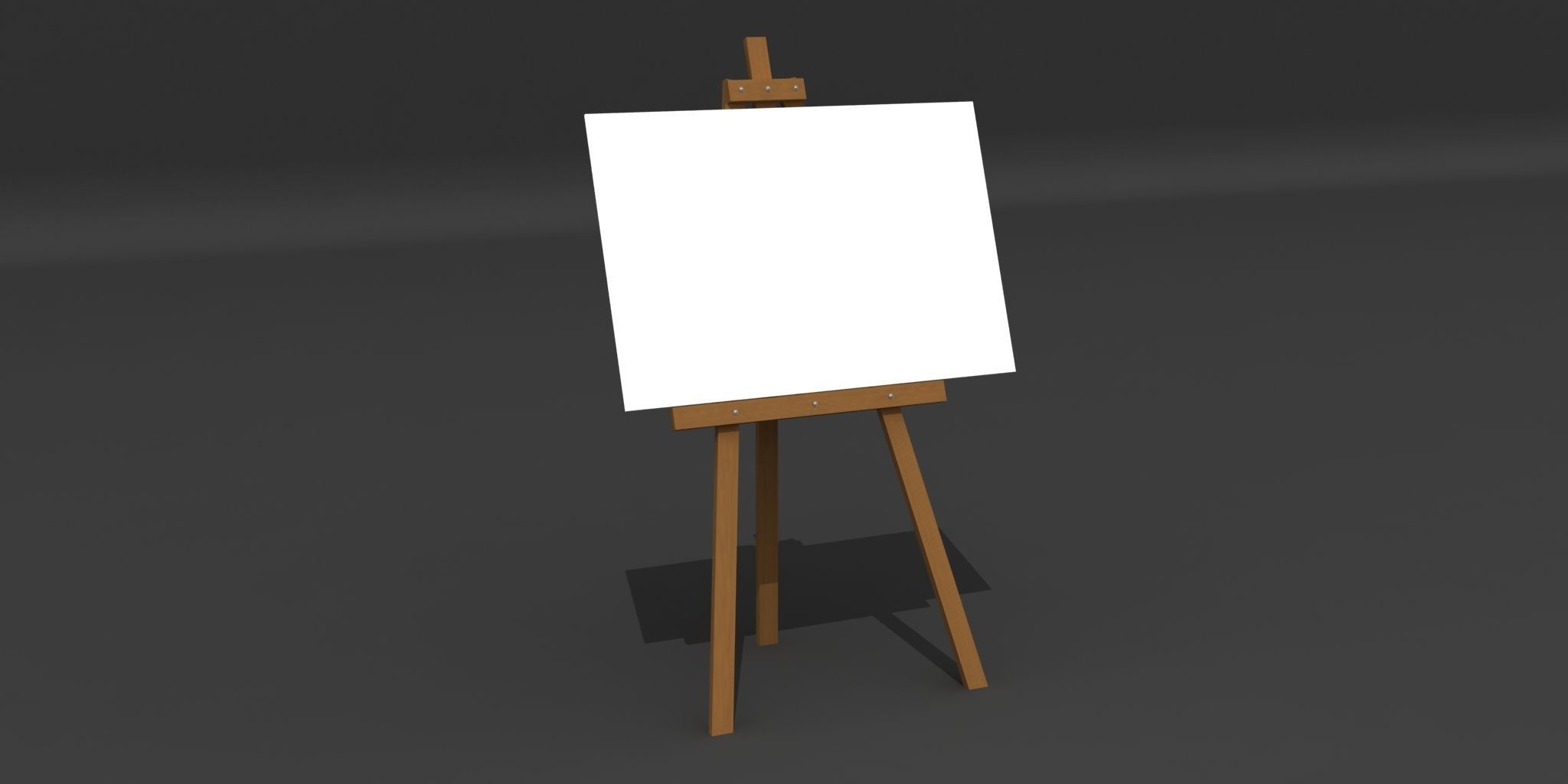 Easel wooden Low-poly 3D model_5