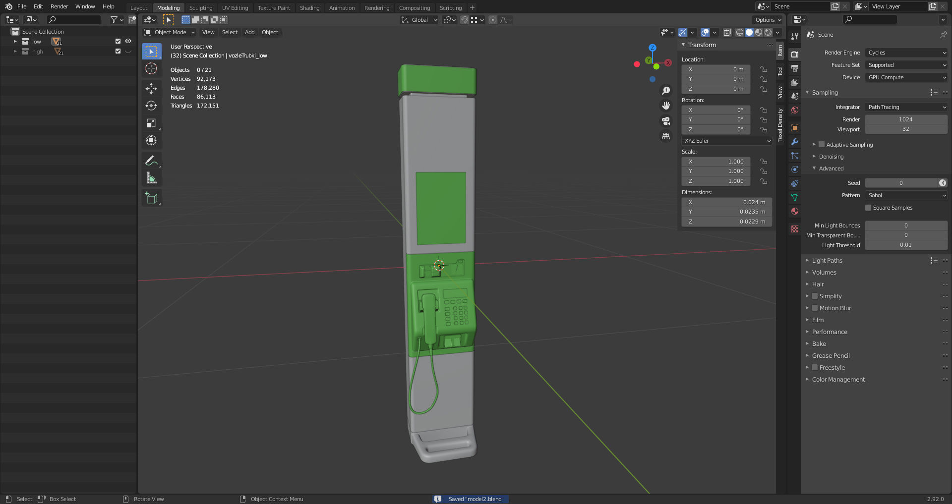 T mobile phone booth Low-poly 3D model_2