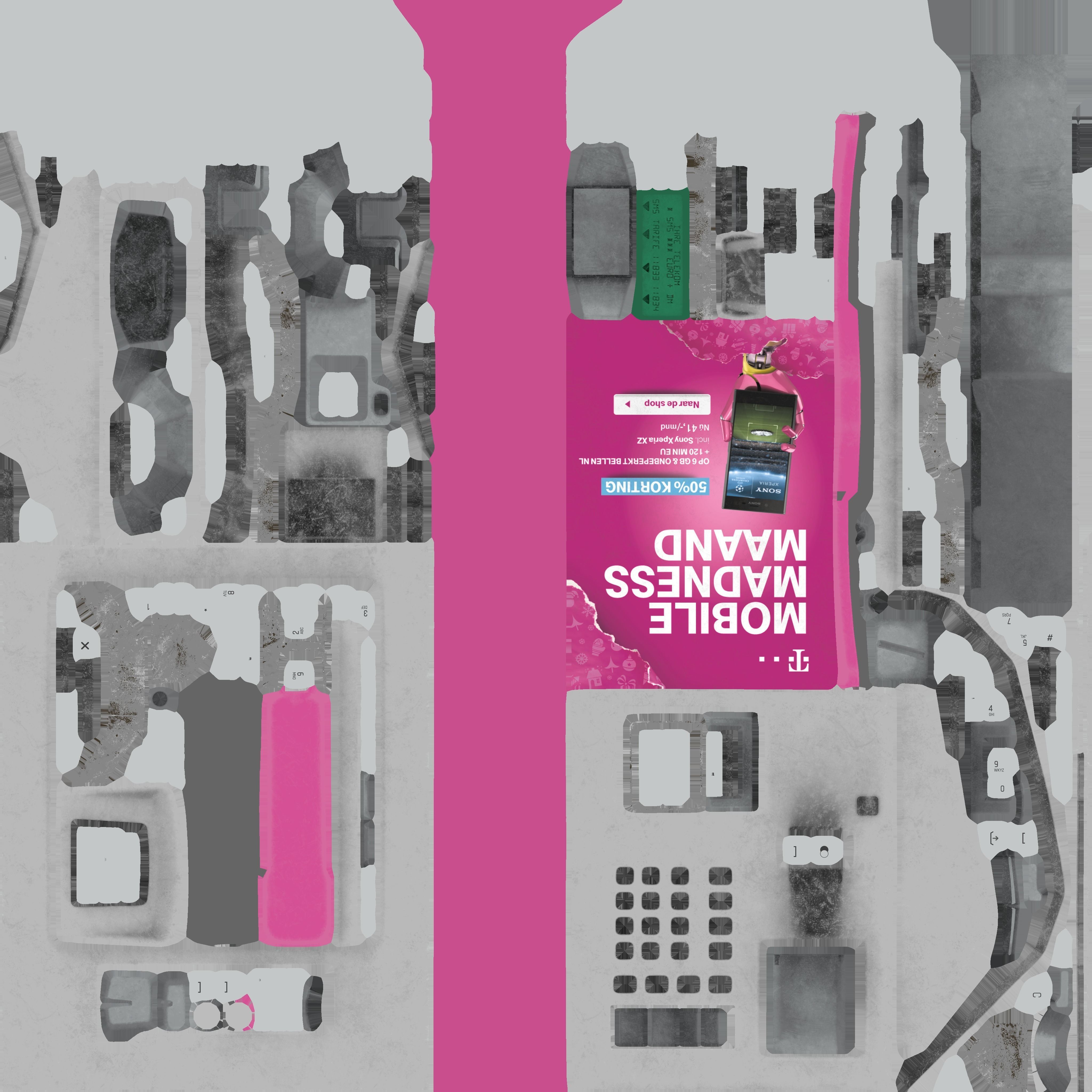 T mobile phone booth Low-poly 3D model_7