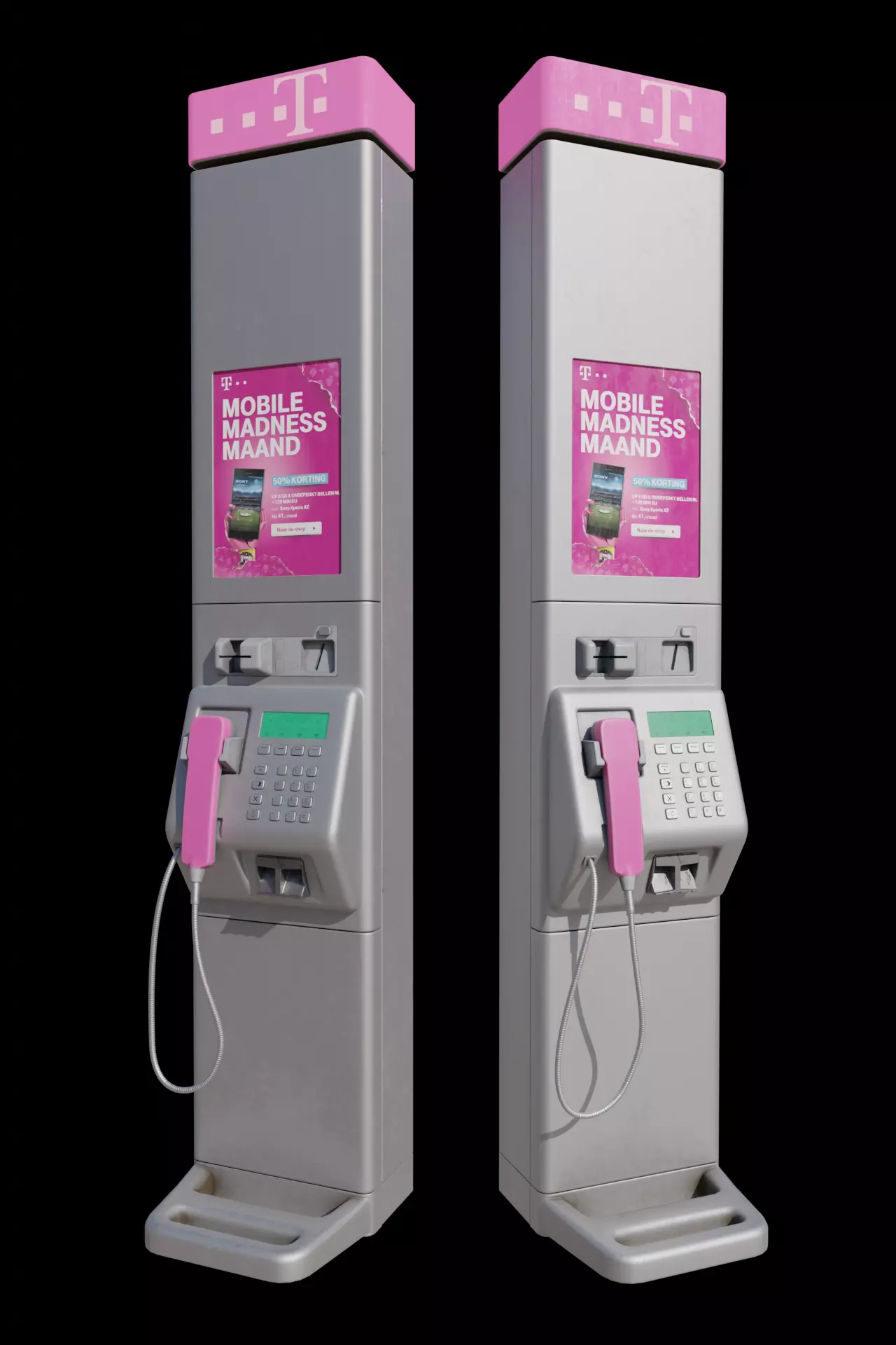 T mobile phone booth Low-poly 3D model_0