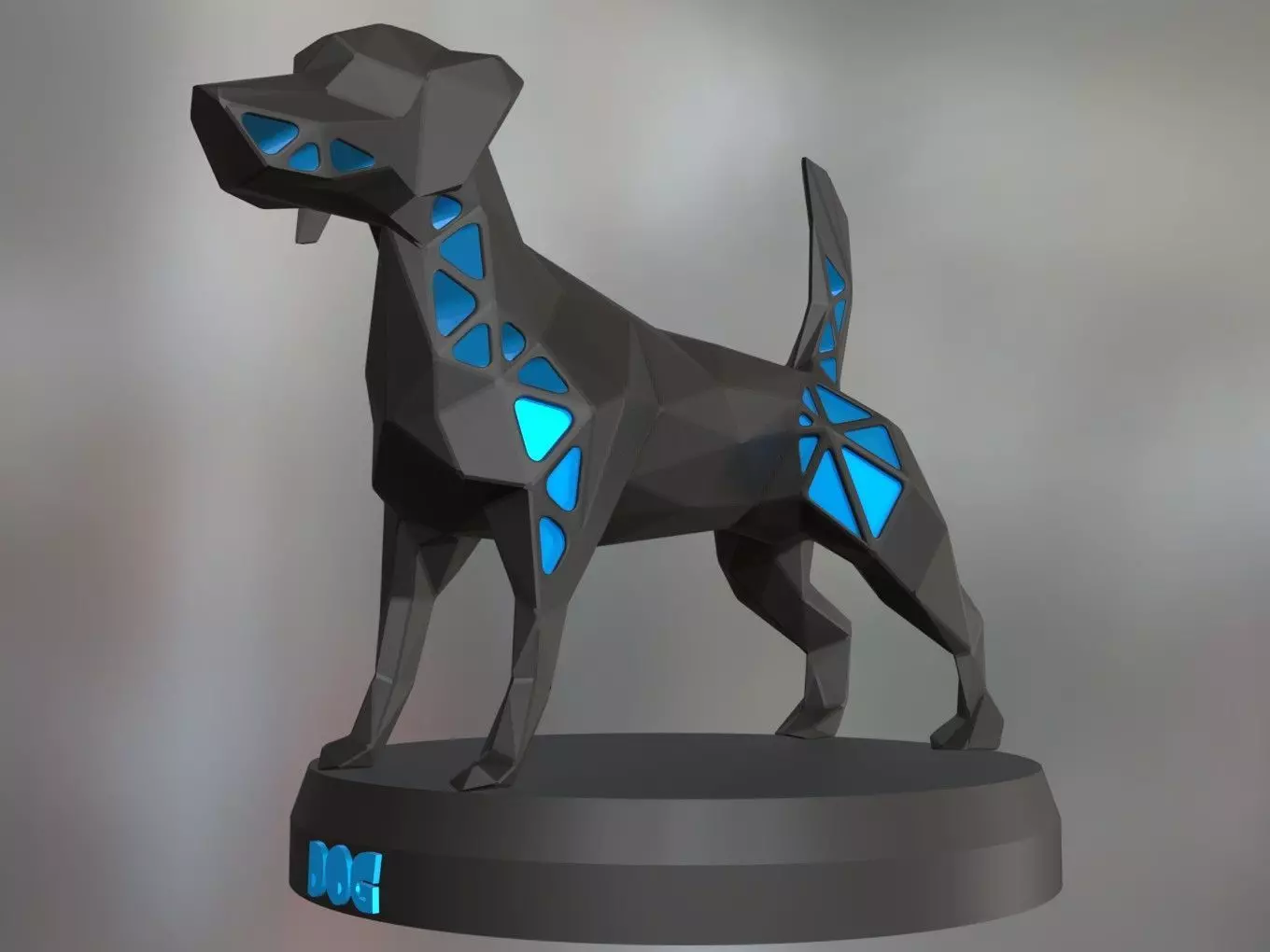 Voronoi Sporty Dog 3D print model_0