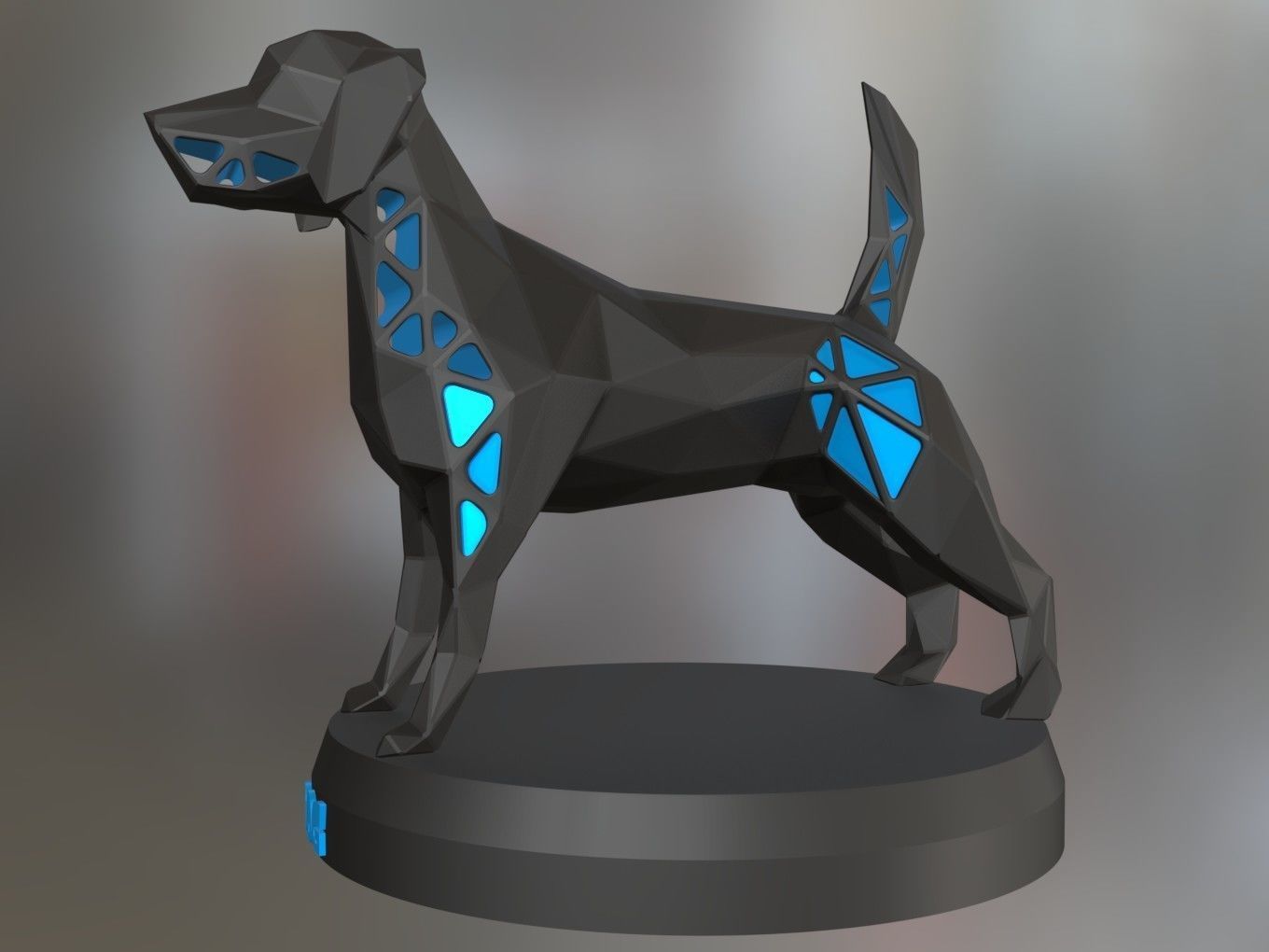 Voronoi Sporty Dog 3D print model_1