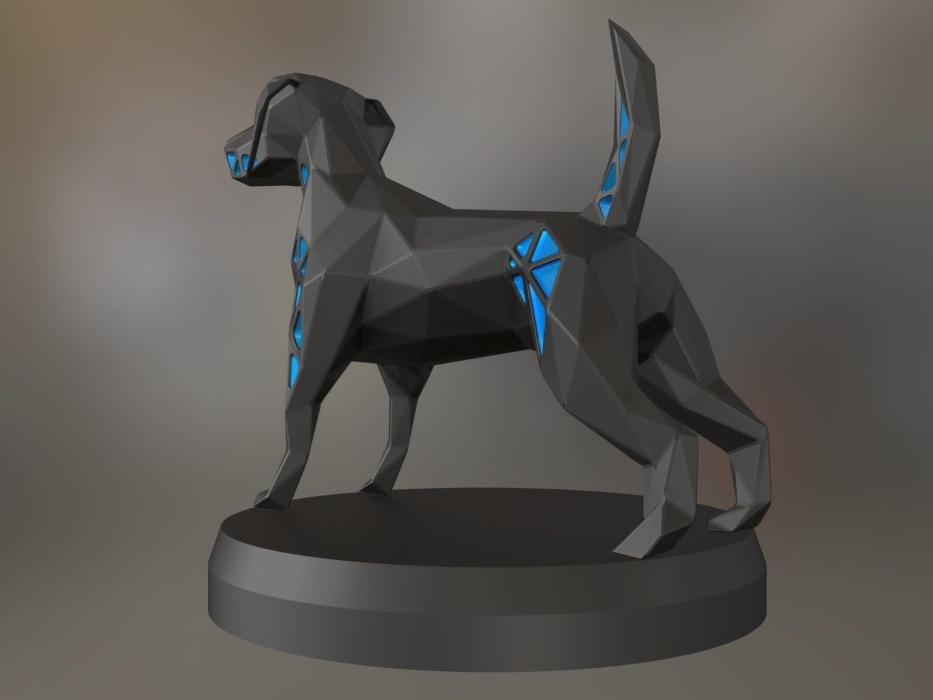 Voronoi Sporty Dog 3D print model_3