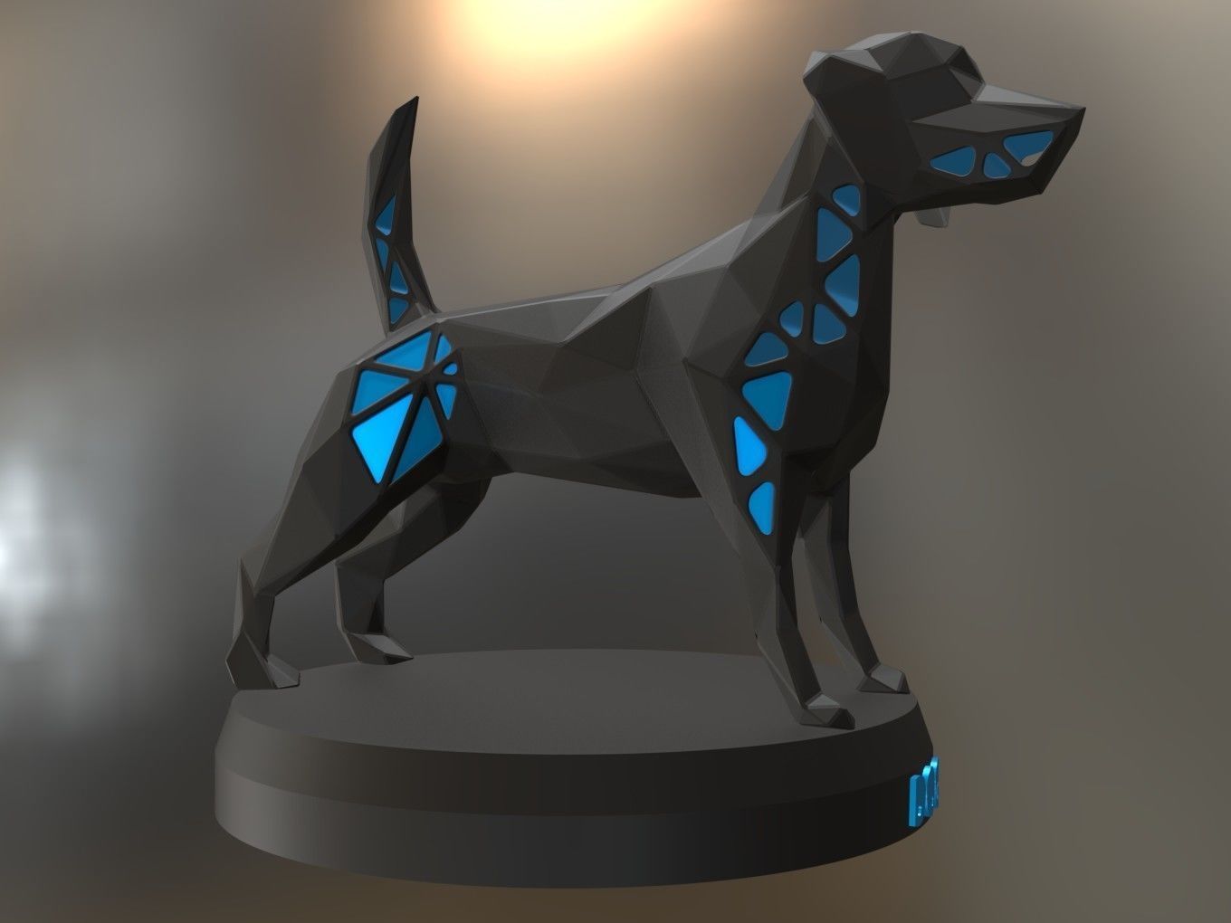 Voronoi Sporty Dog 3D print model_5