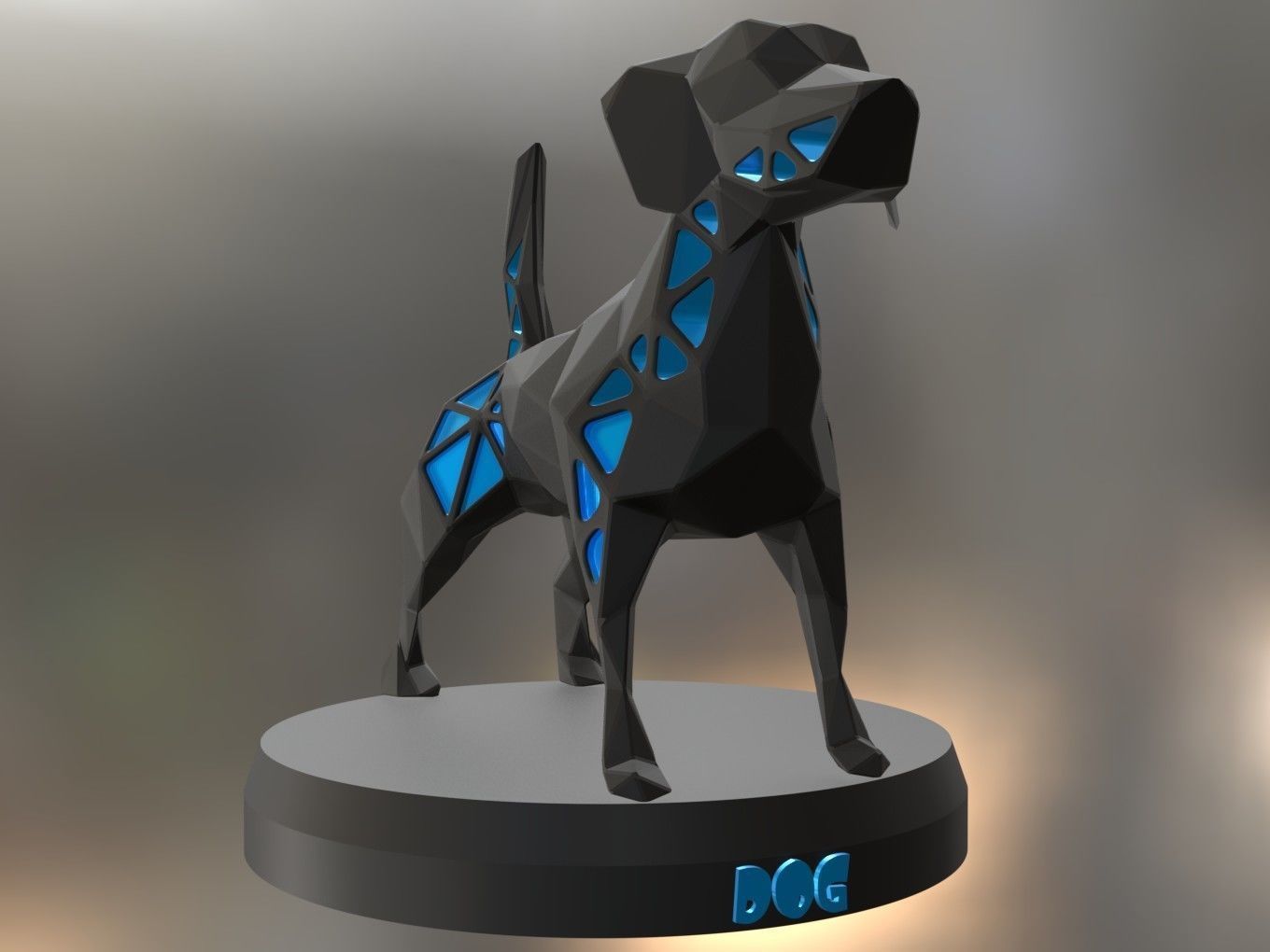 Voronoi Sporty Dog 3D print model_6