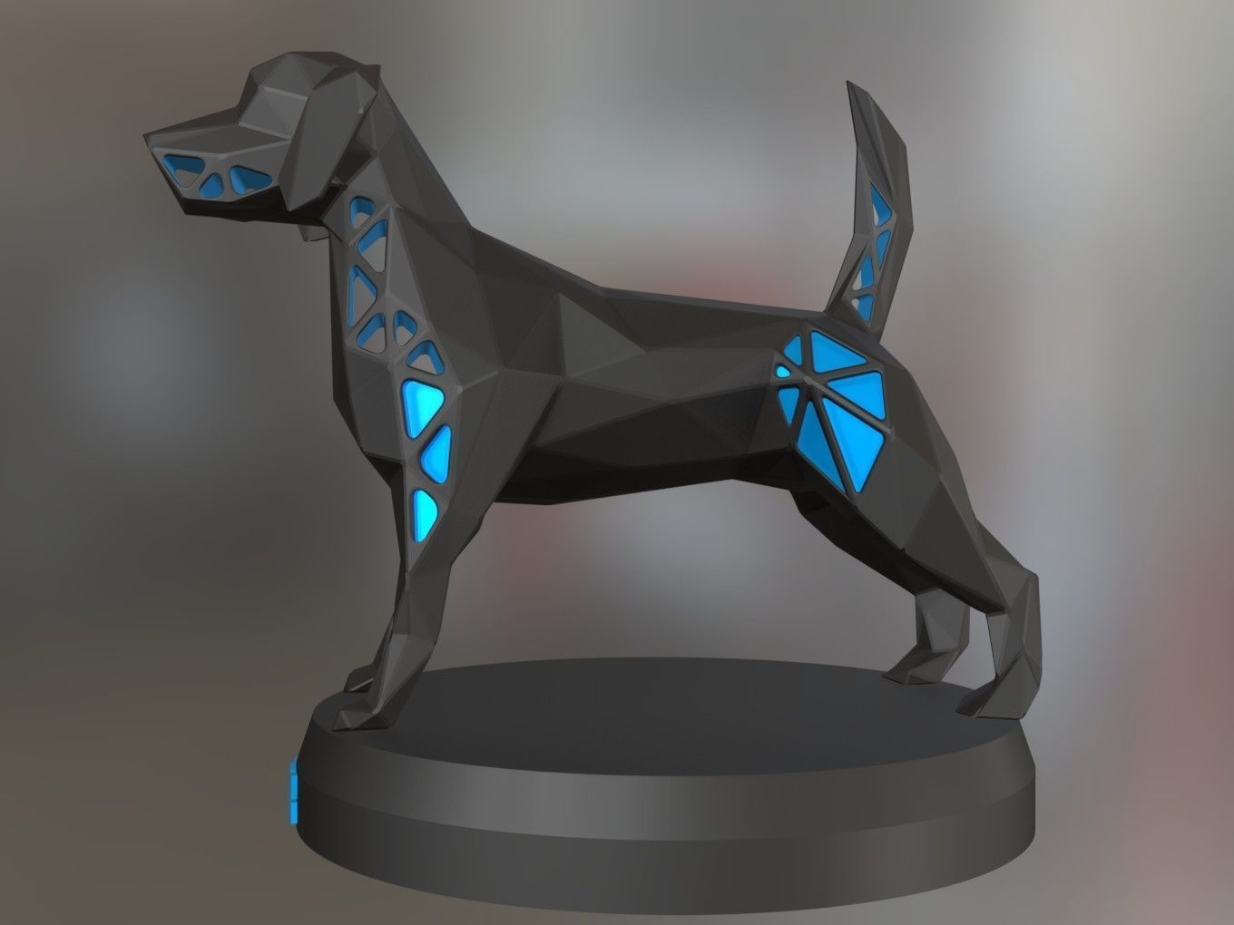 Voronoi Sporty Dog 3D print model_2