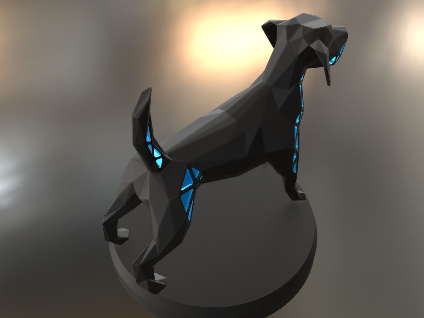 Voronoi Sporty Dog 3D print model_4