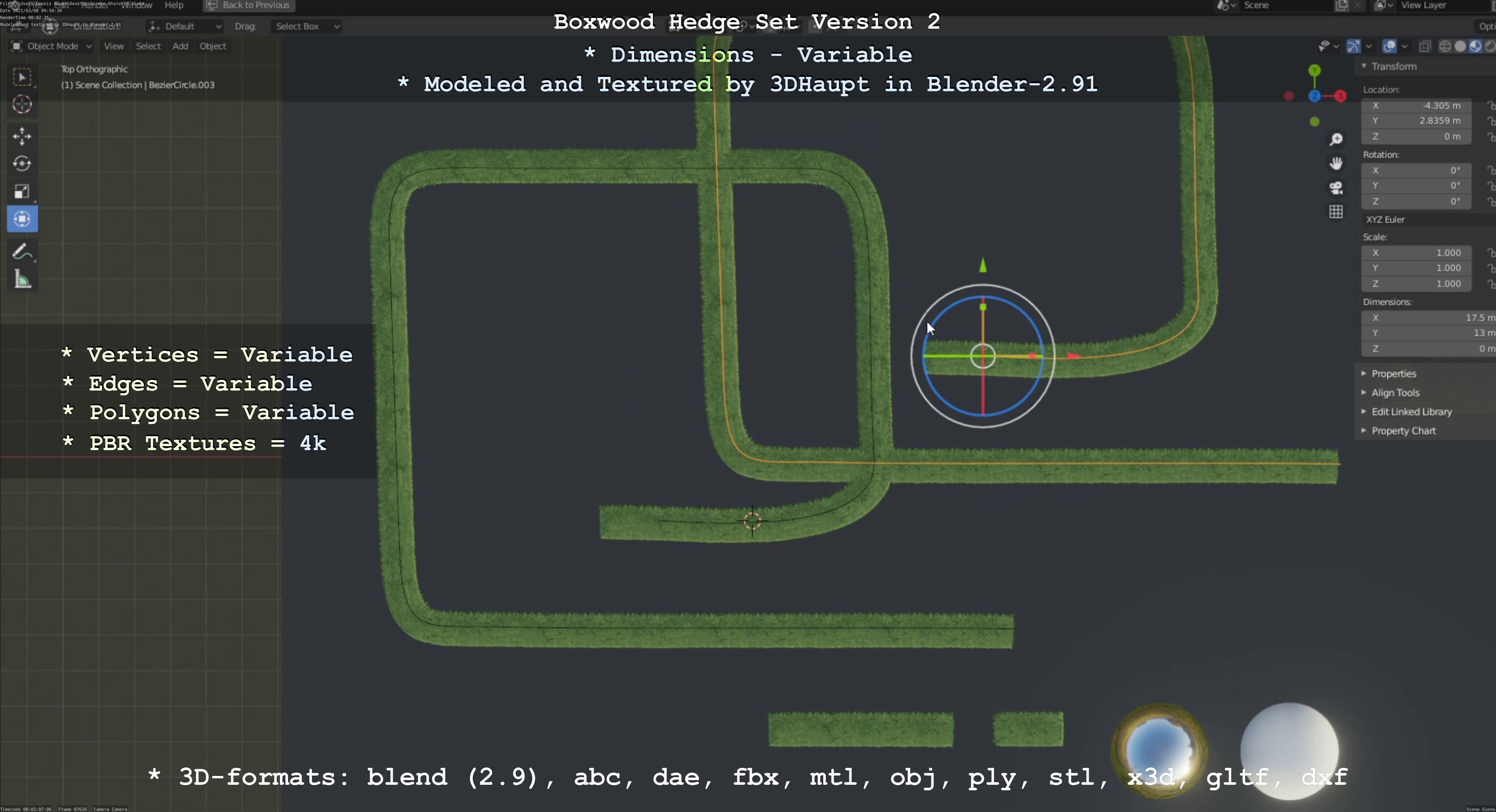 Low-Poly Boxwood Hedge Version 2 Low-poly 3D model_106
