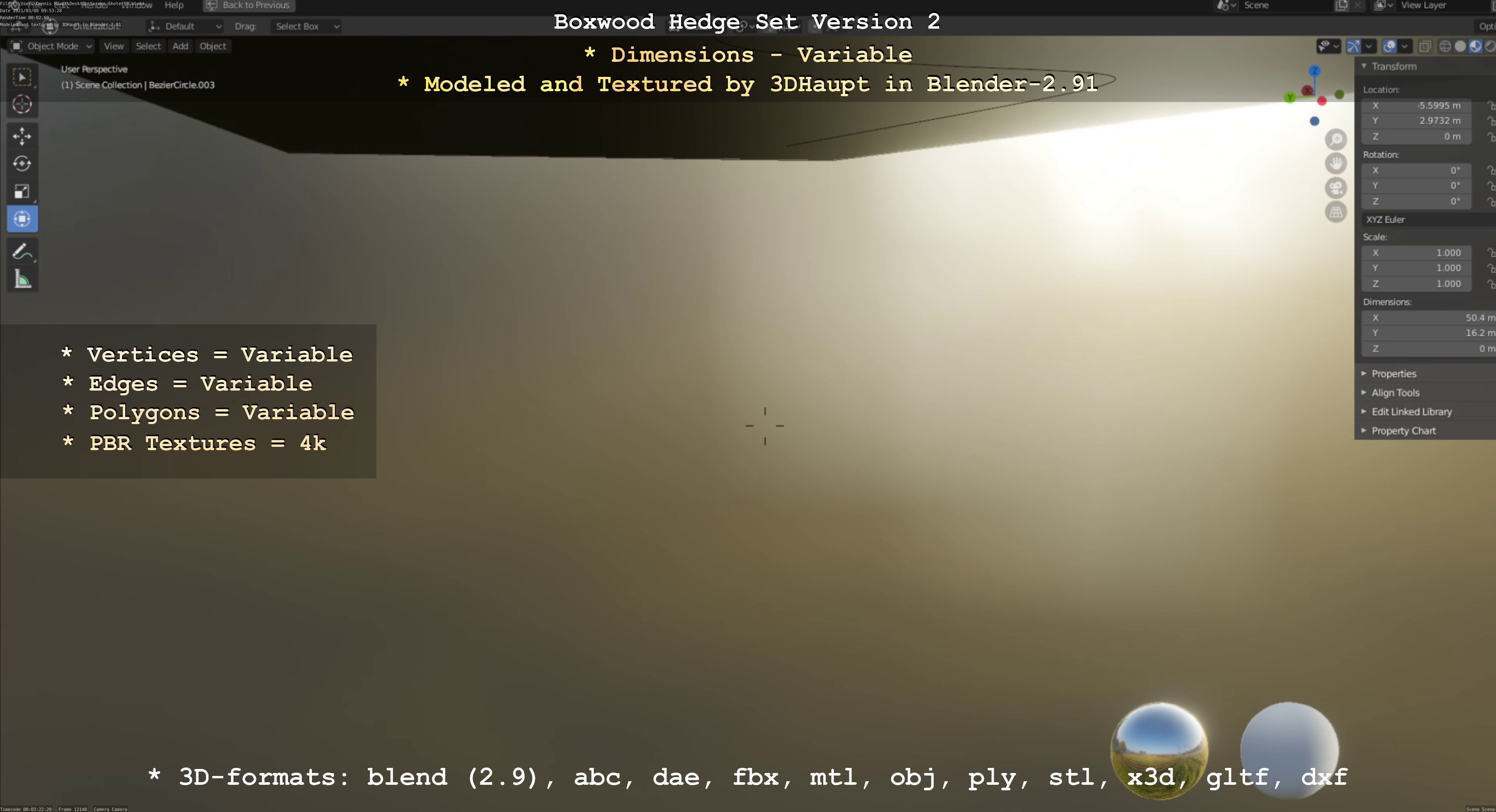 Low-Poly Boxwood Hedge Version 2 Low-poly 3D model_50