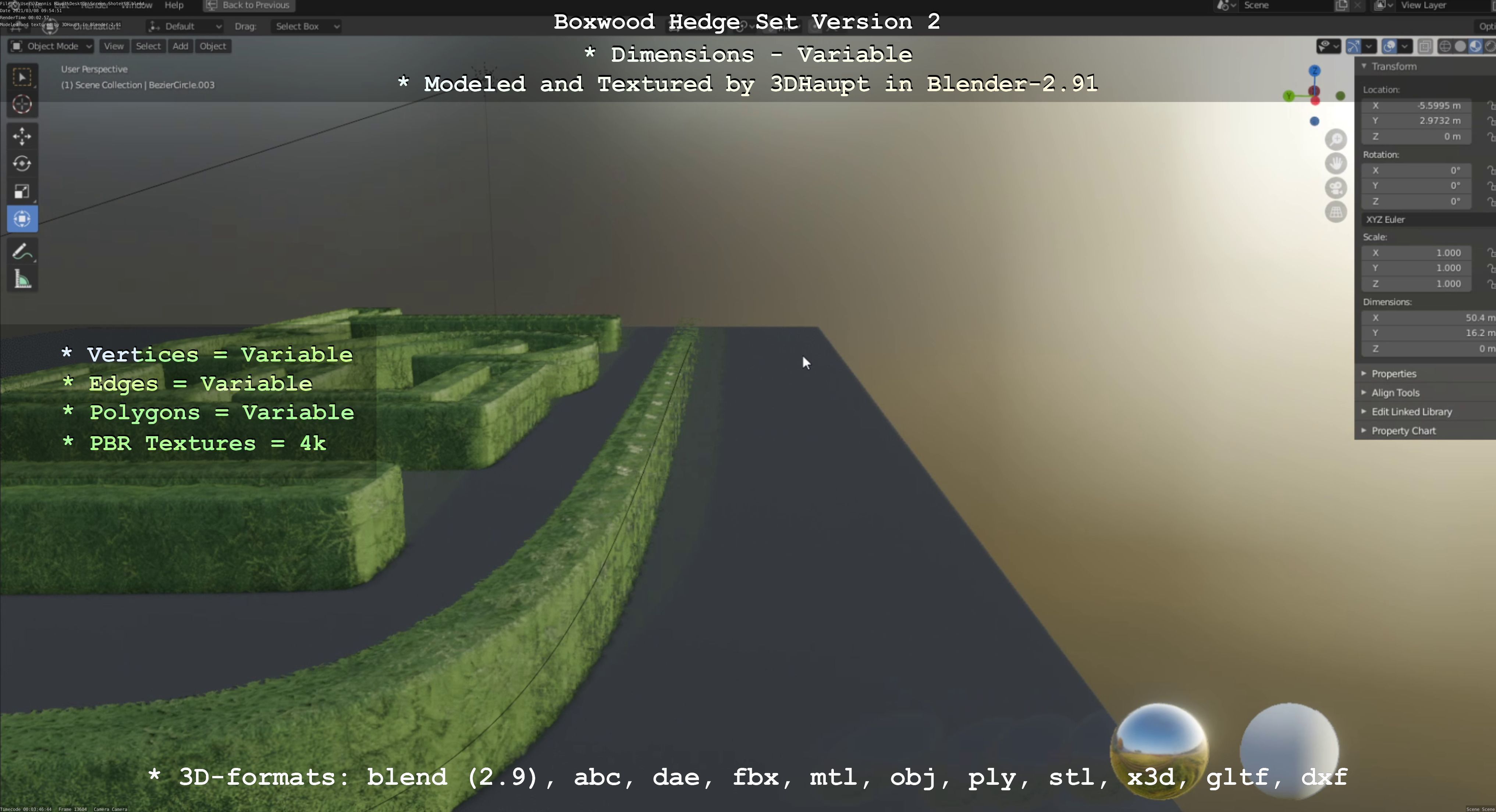 Low-Poly Boxwood Hedge Version 2 Low-poly 3D model_60