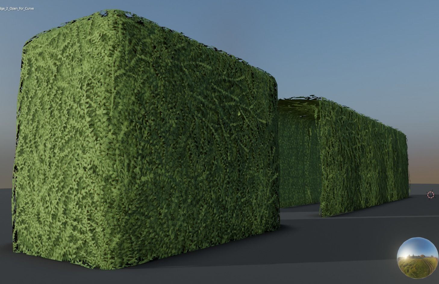 Low-Poly Boxwood Hedge Version 2 Low-poly 3D model_7