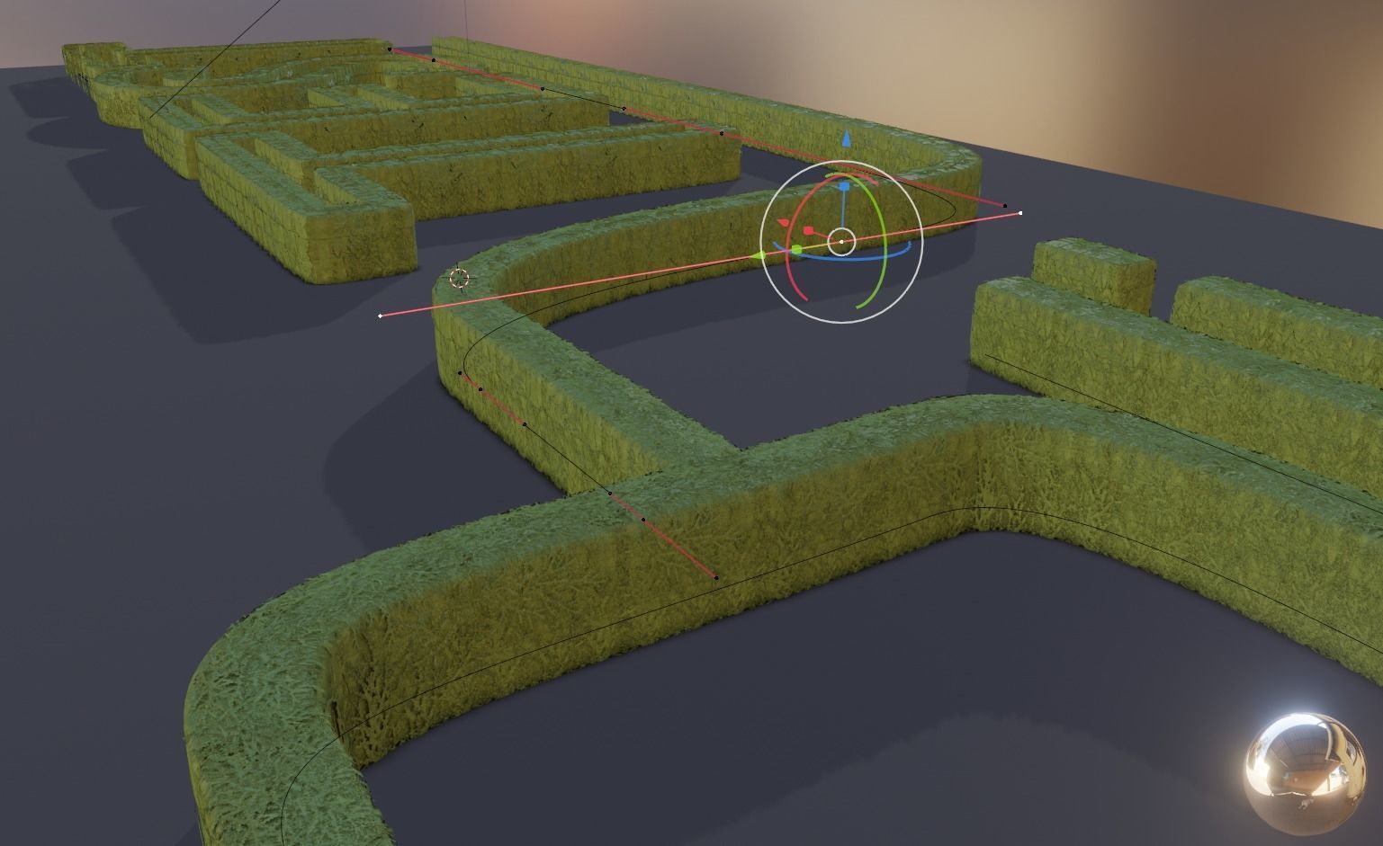 Low-Poly Boxwood Hedge Version 2 Low-poly 3D model_8