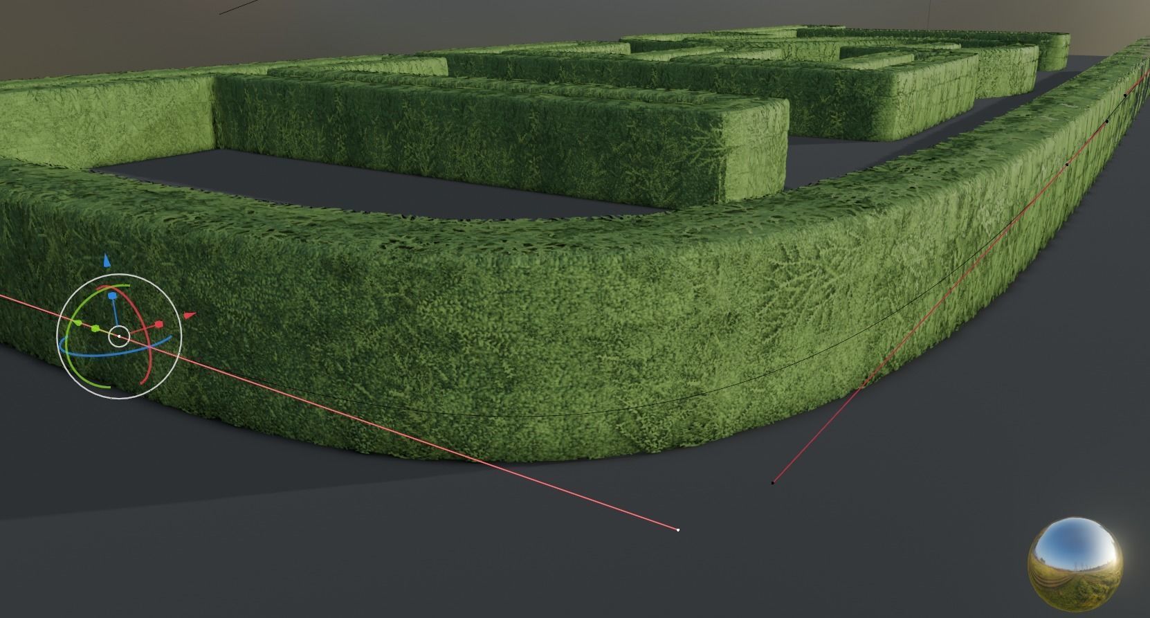 Low-Poly Boxwood Hedge Version 2 Low-poly 3D model_6