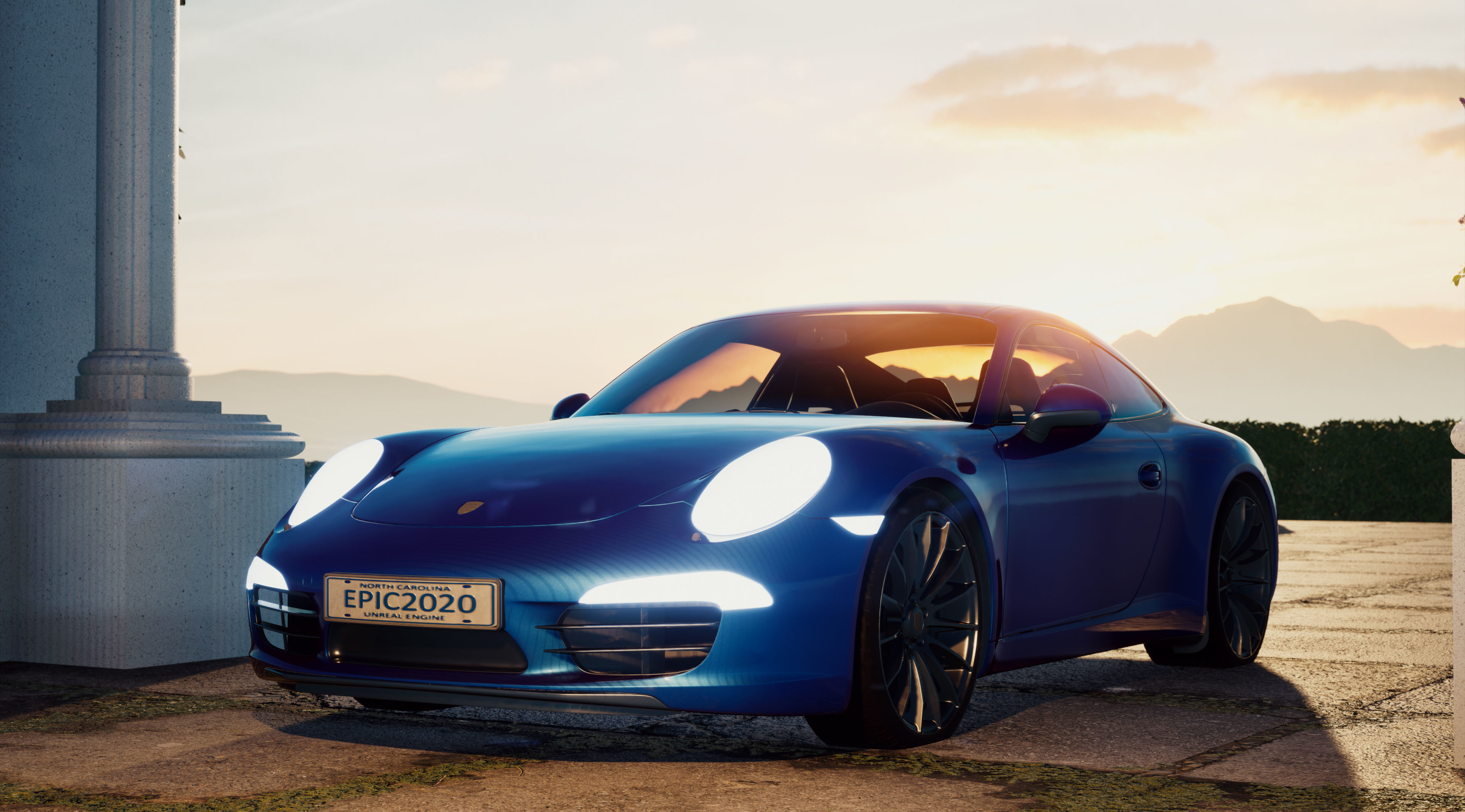 Exterior Villa Scene 3D model_8