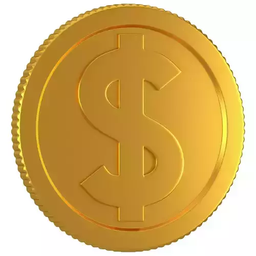 Dollar Gold Coin 01 3D model