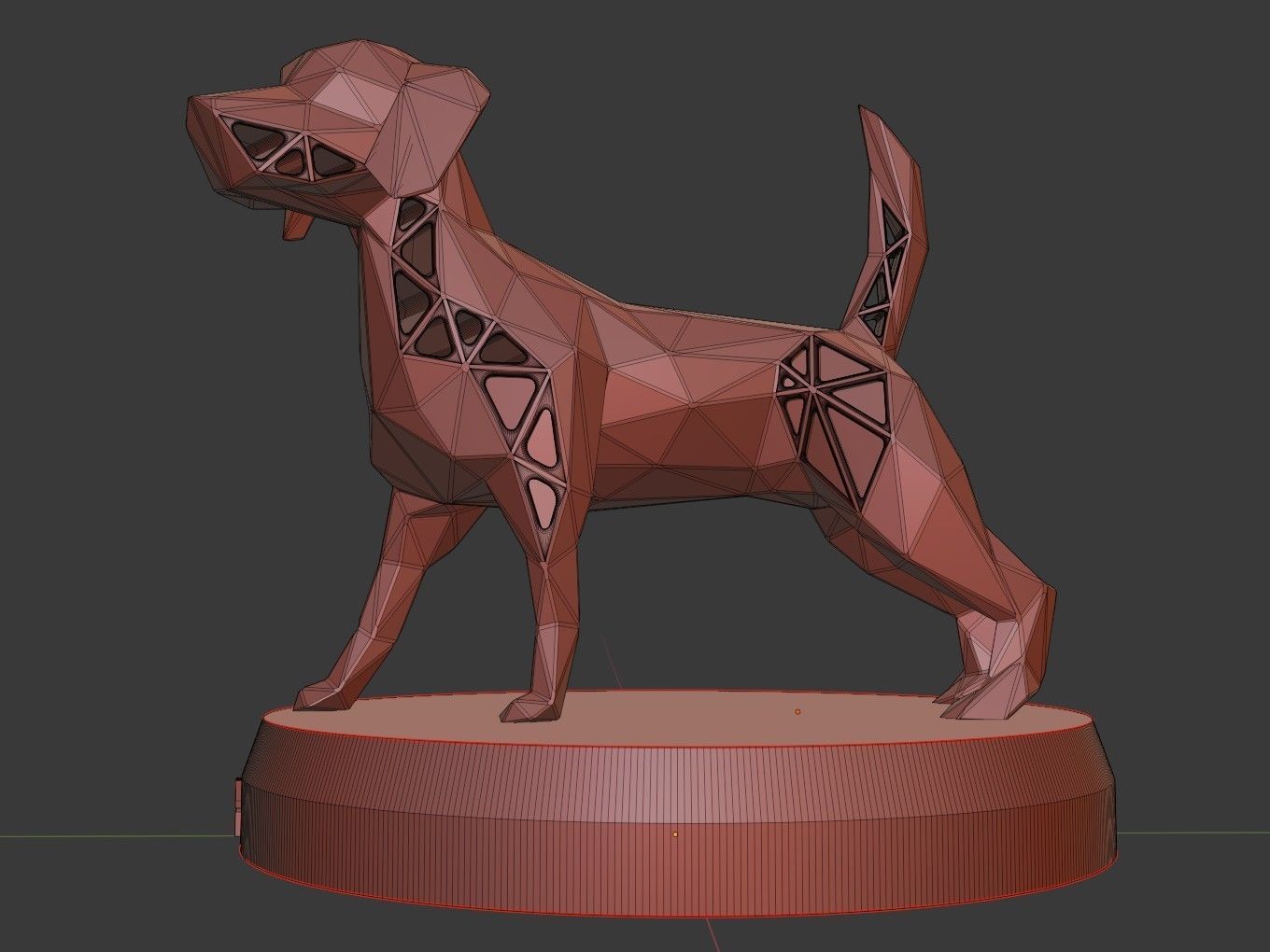 Voronoi Electric Blue Dog 3D print model_12
