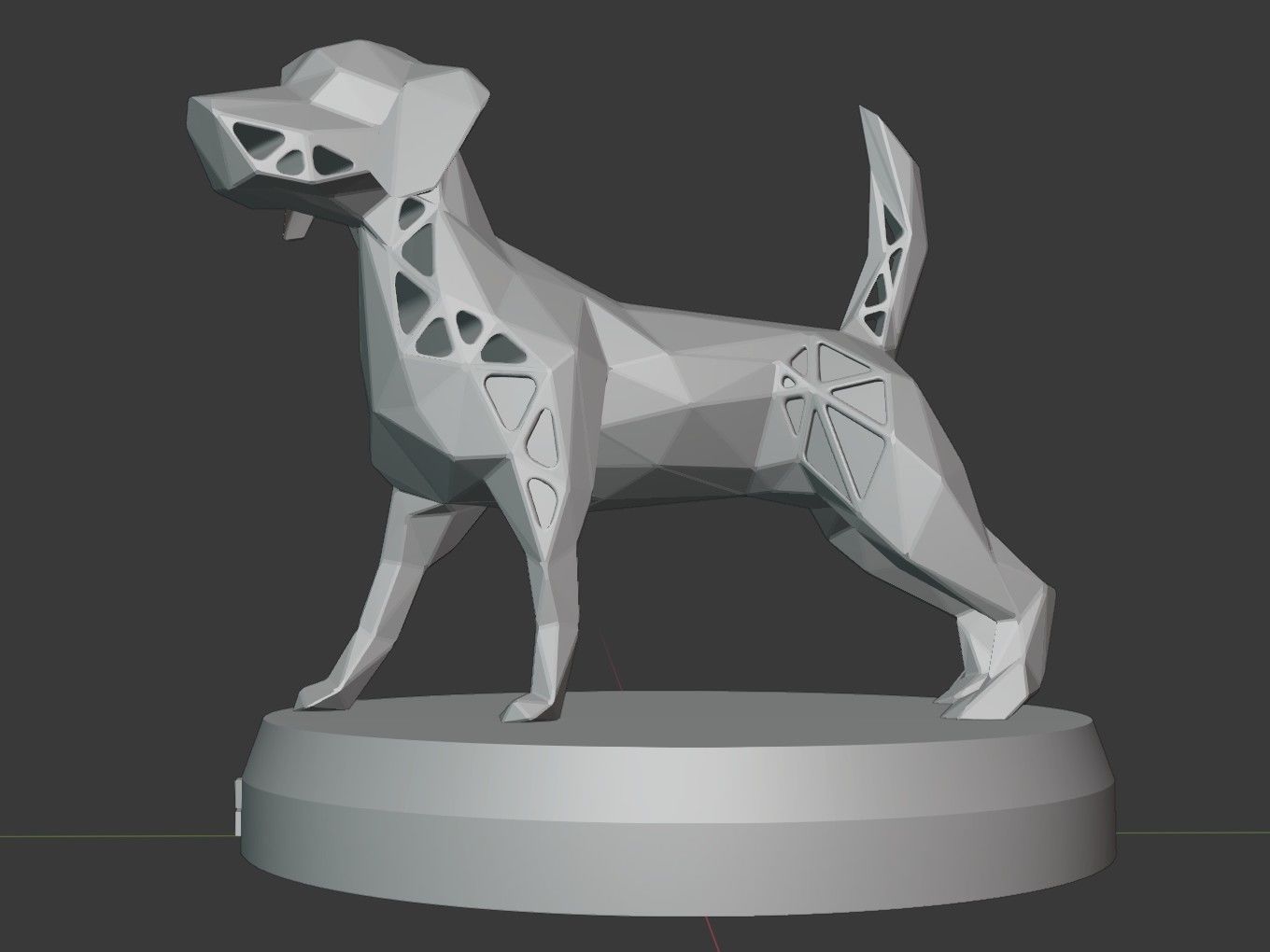 Voronoi Electric Blue Dog 3D print model_10