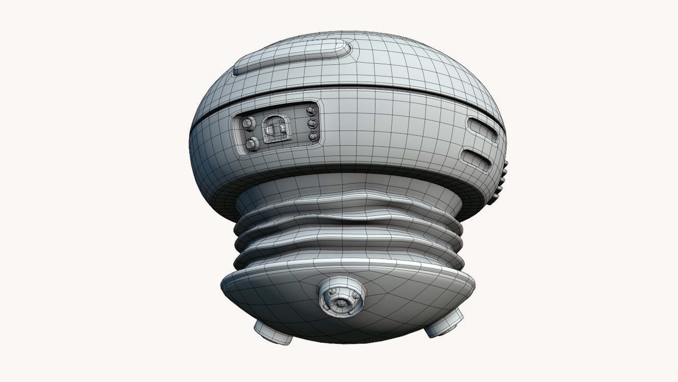 Hovering Drone Robot - Game Ready Character Low-poly 3D model_12