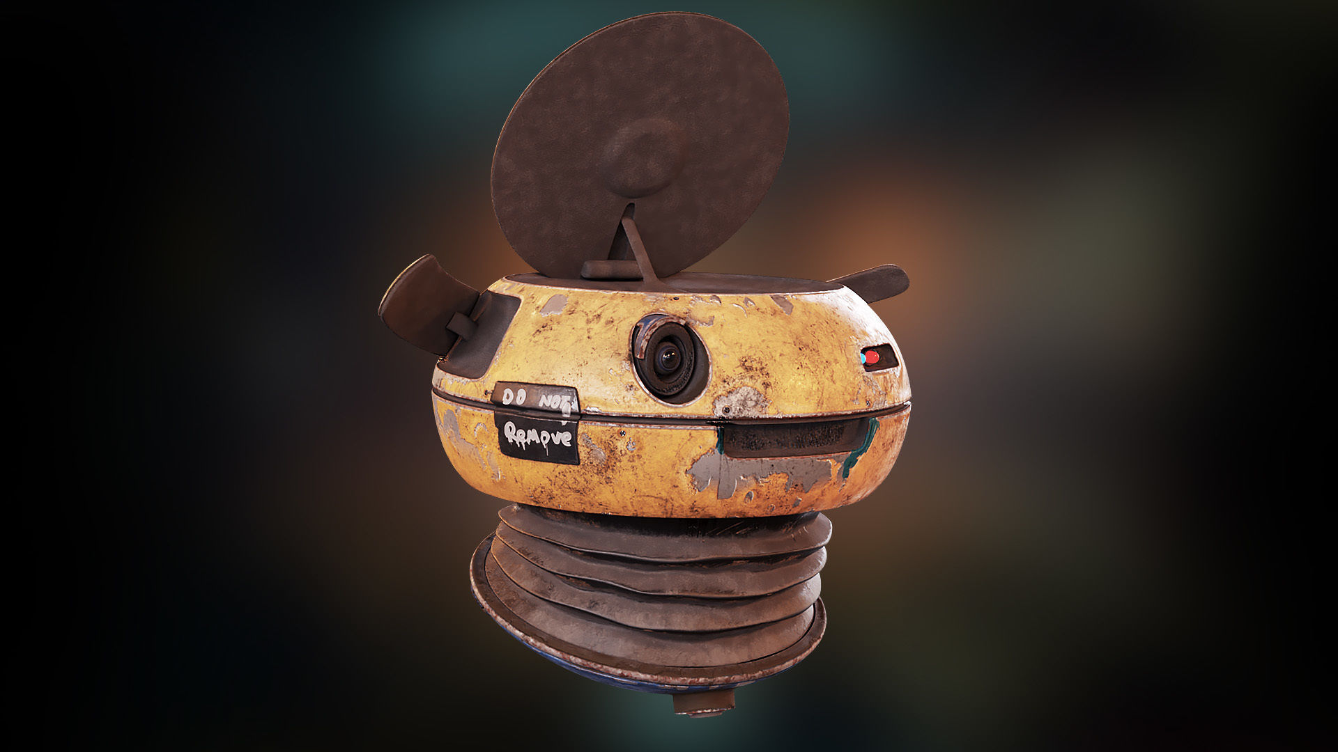 Hovering Drone Robot - Game Ready Character Low-poly 3D model_9