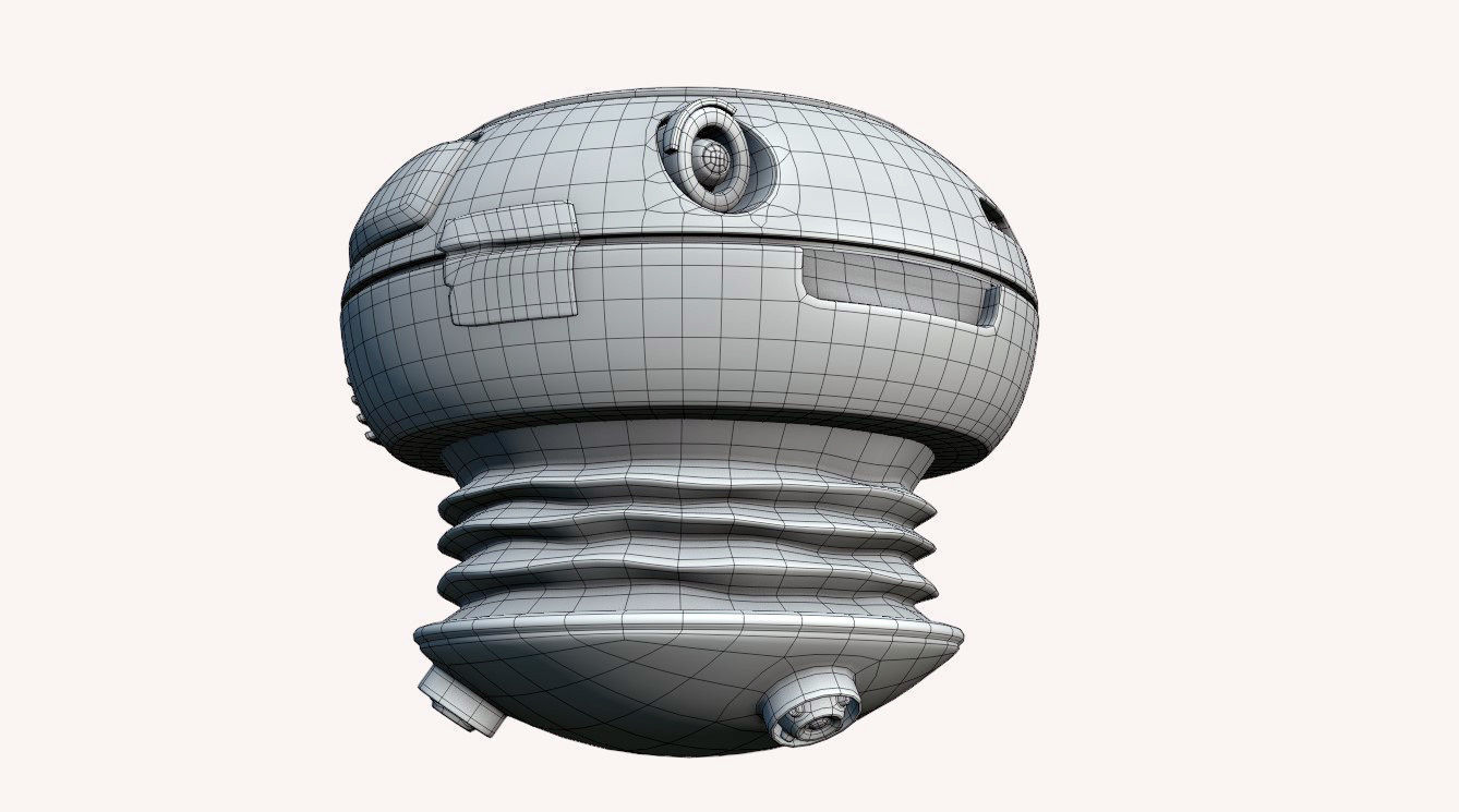 Hovering Drone Robot - Game Ready Character Low-poly 3D model_11