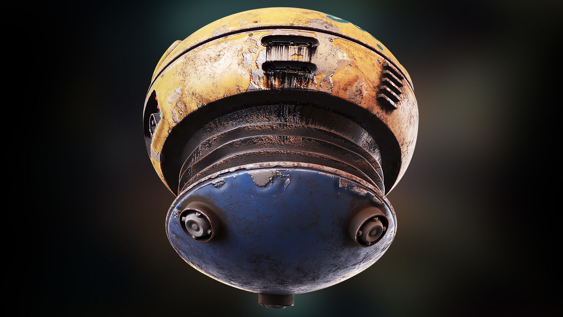 Hovering Drone Robot - Game Ready Character Low-poly 3D model_8