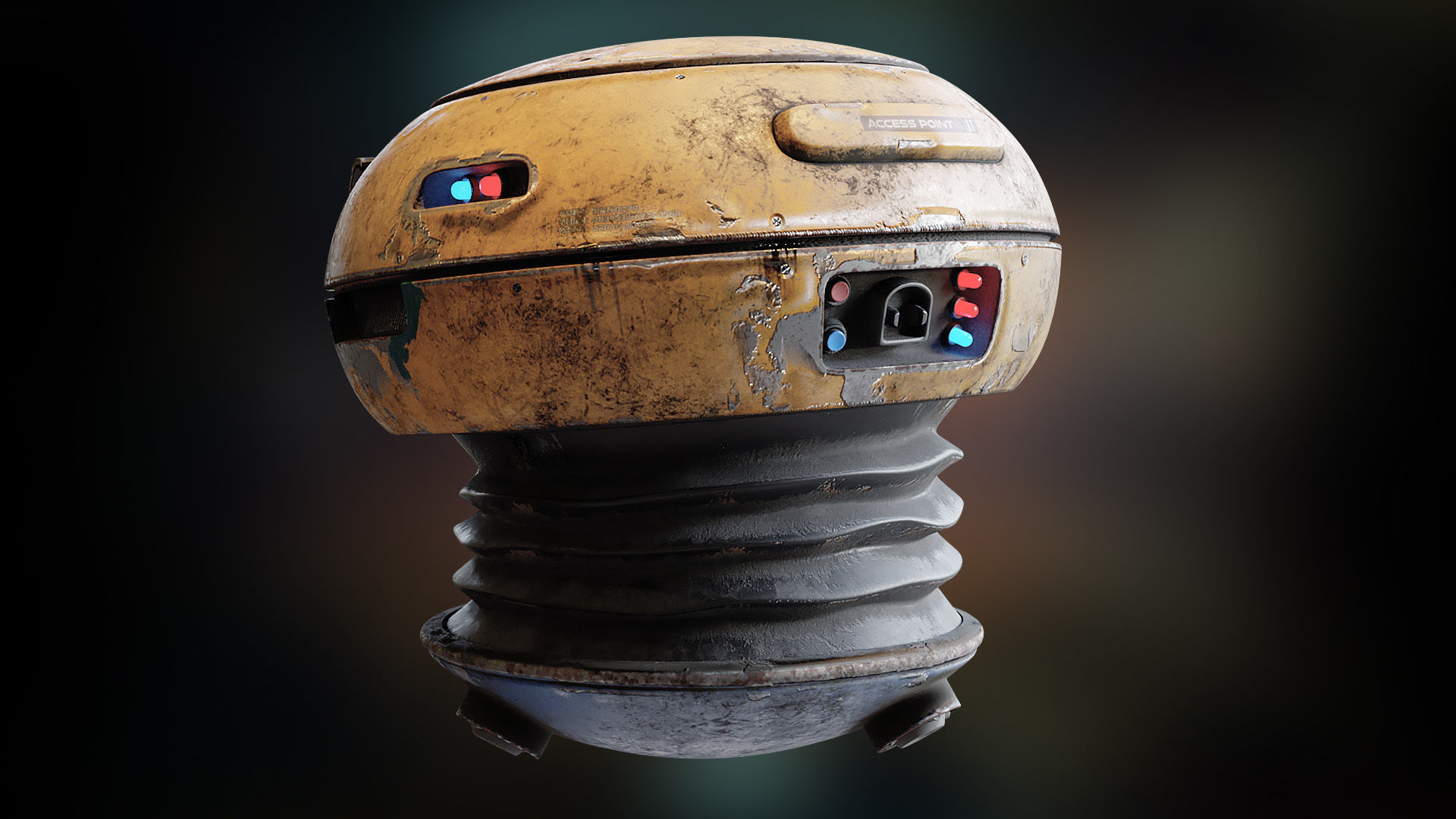 Hovering Drone Robot - Game Ready Character Low-poly 3D model_4