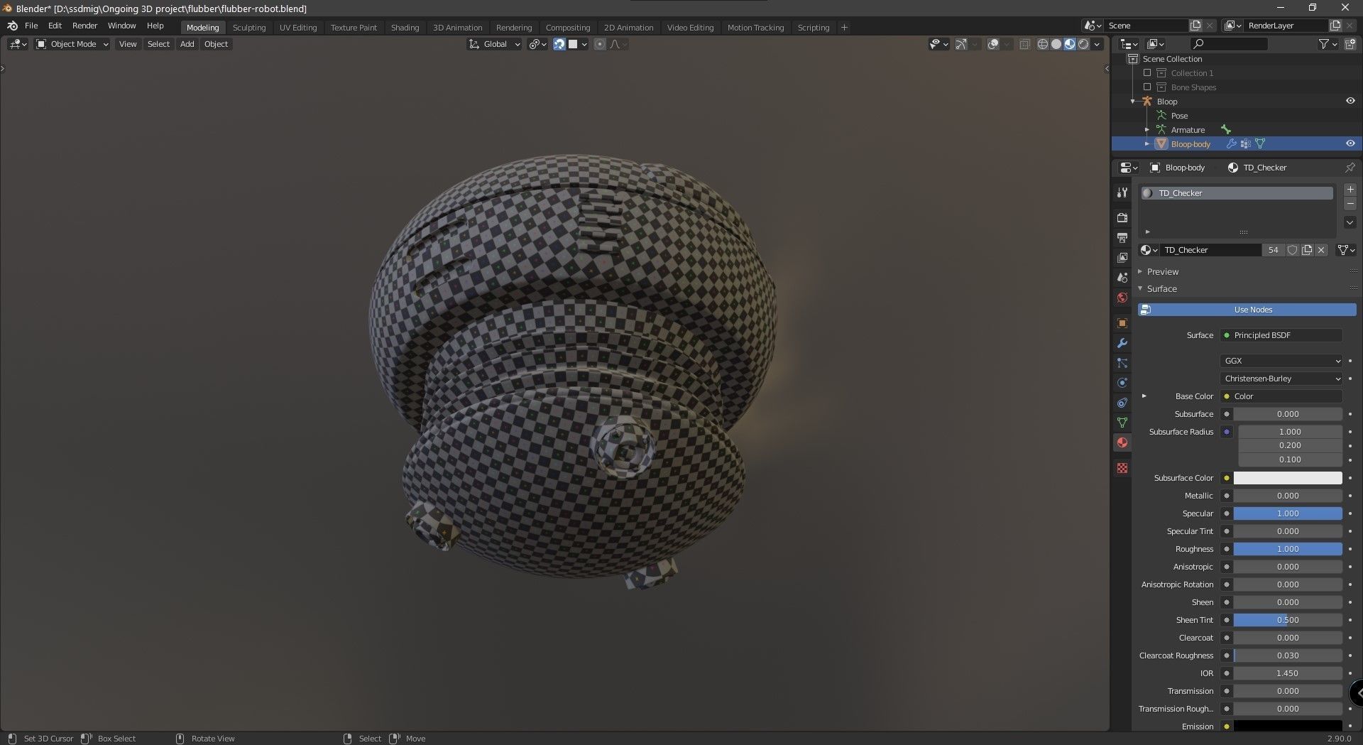 Hovering Drone Robot - Game Ready Character Low-poly 3D model_14