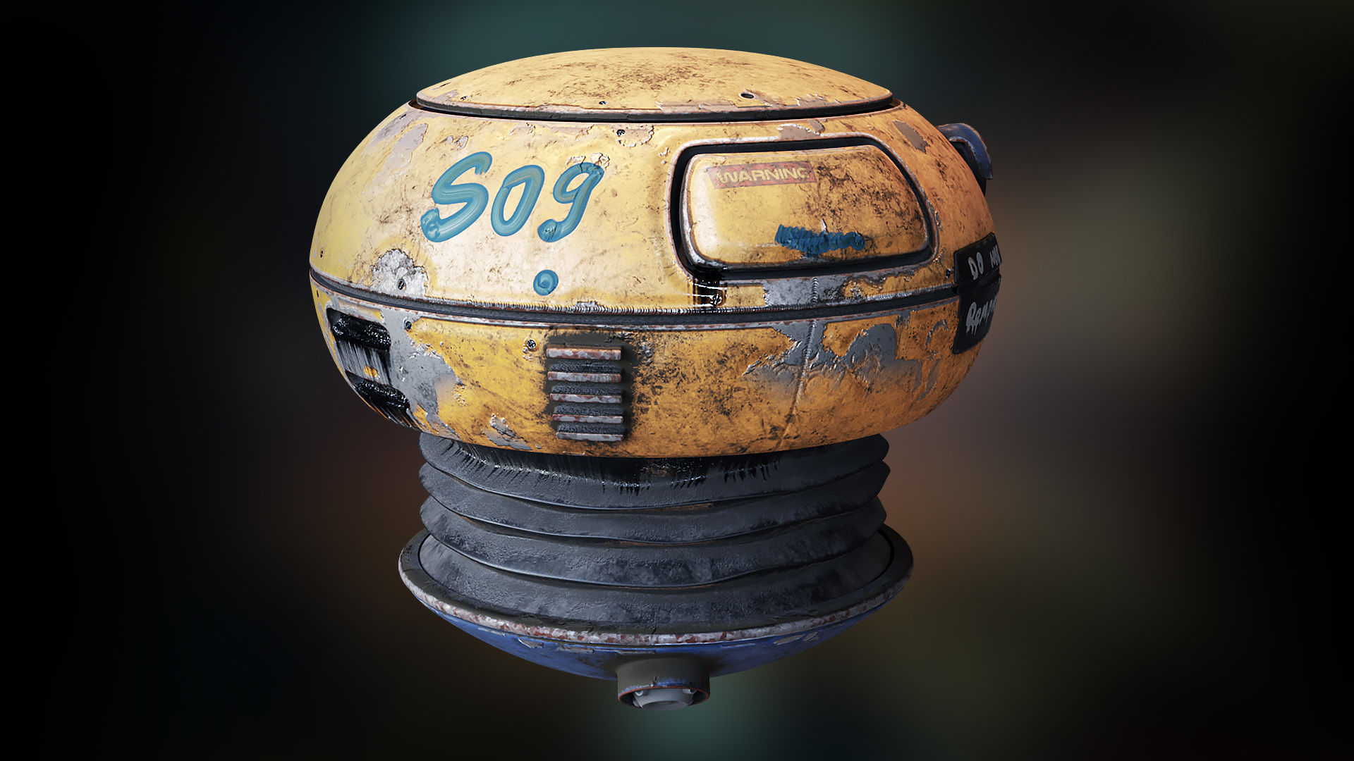 Hovering Drone Robot - Game Ready Character Low-poly 3D model_5