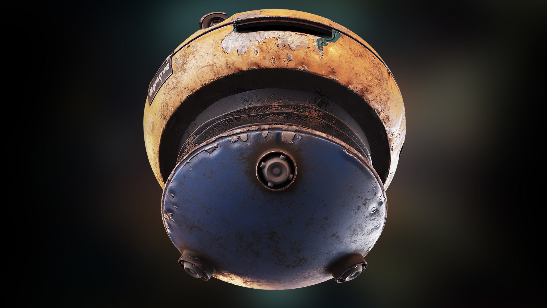 Hovering Drone Robot - Game Ready Character Low-poly 3D model_7