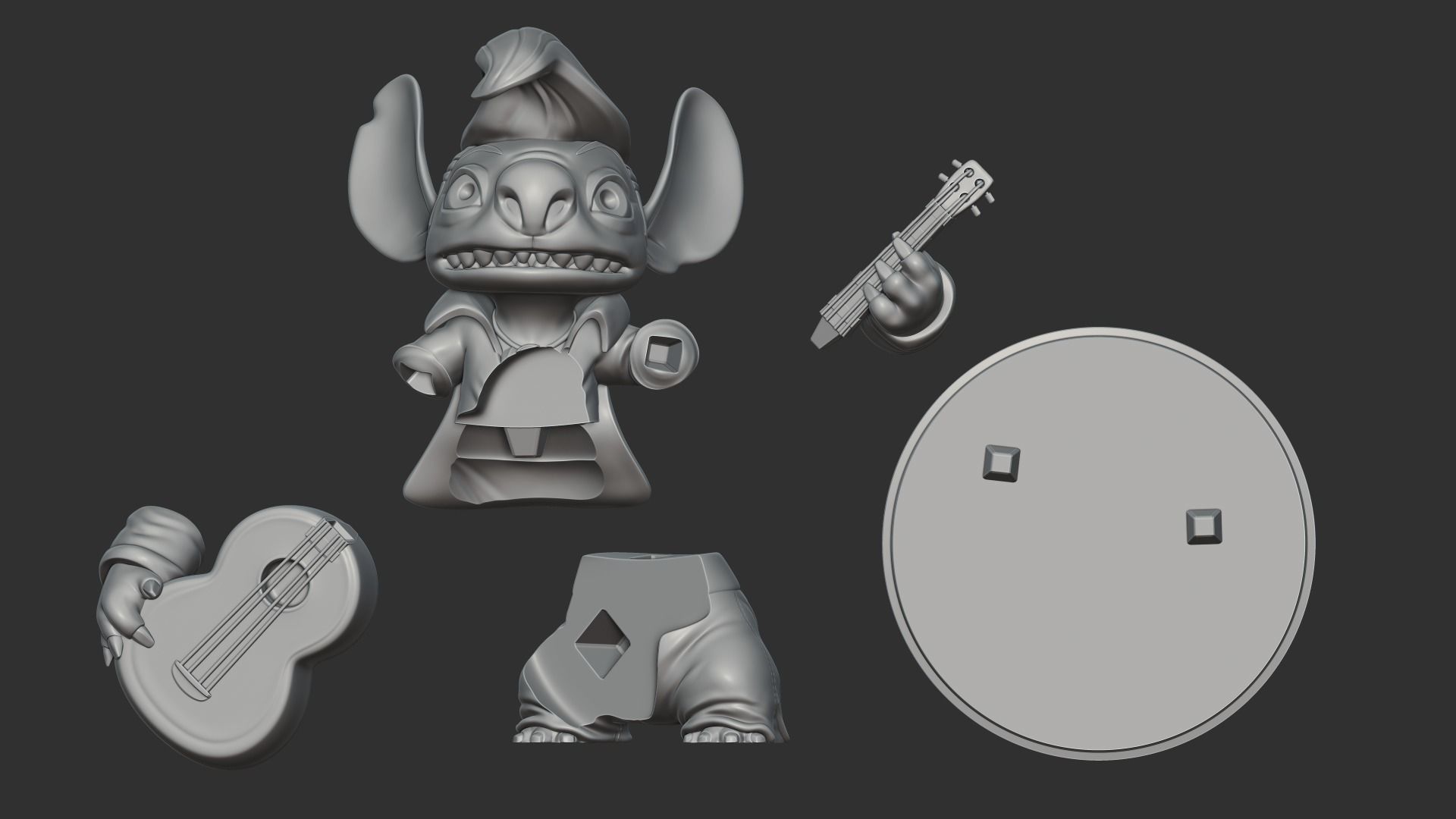 Stitch Elvis  3D print model_3