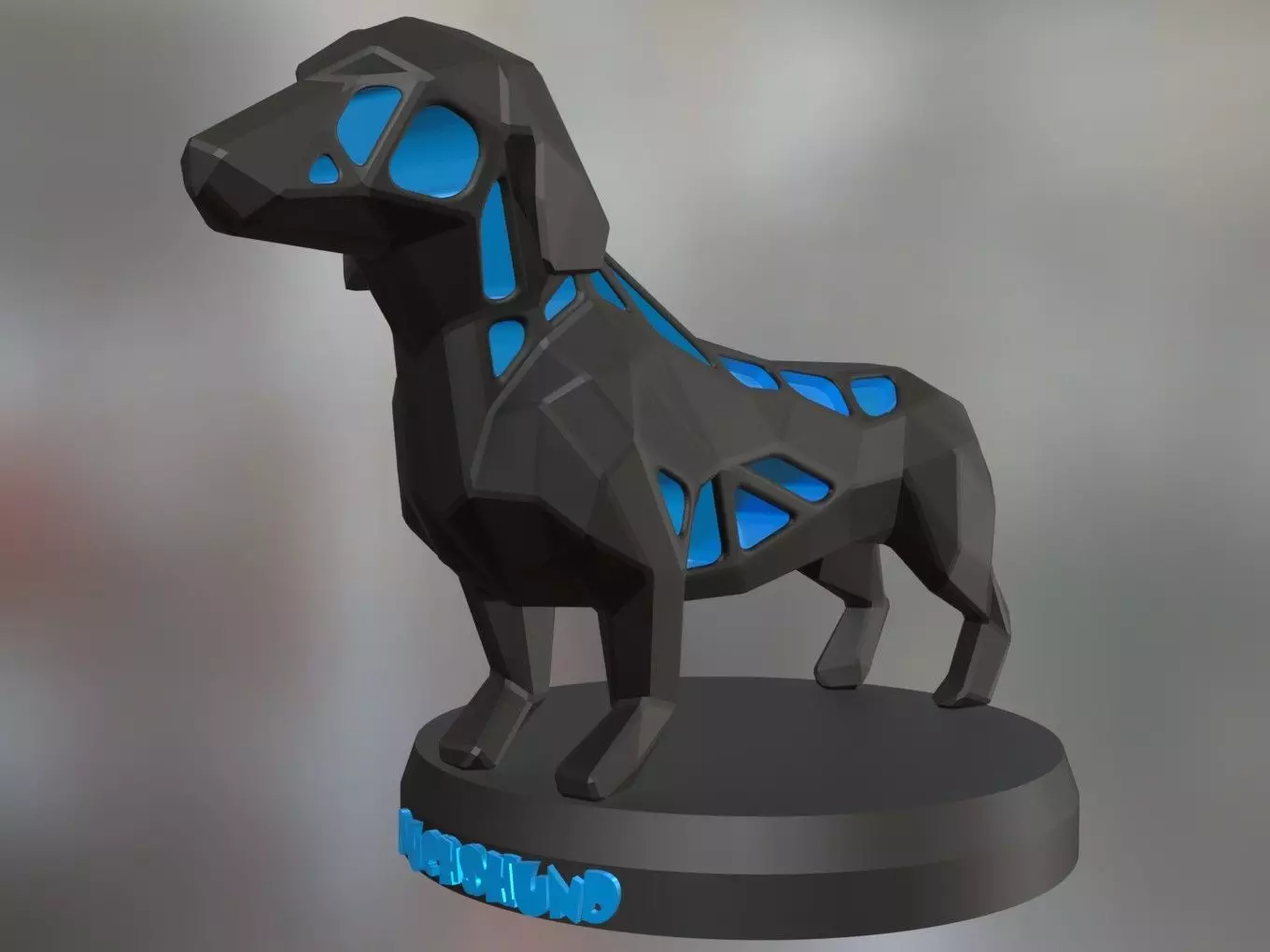 Voronoi Dachshund Dog 3D print model_0