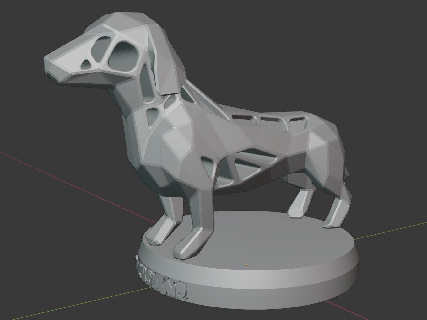 Voronoi Dachshund Dog 3D print model_10