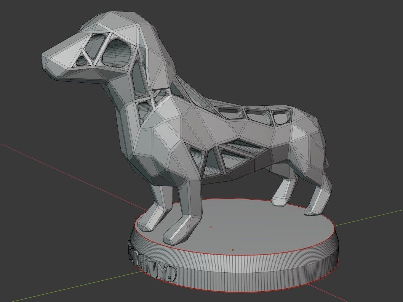 Voronoi Dachshund Dog 3D print model_11