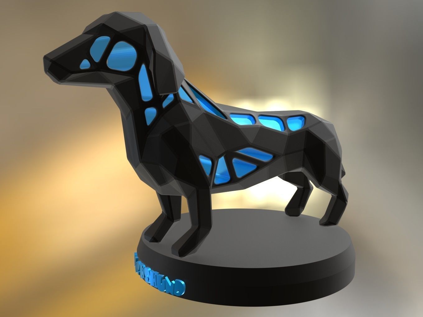 Voronoi Dachshund Dog 3D print model_9