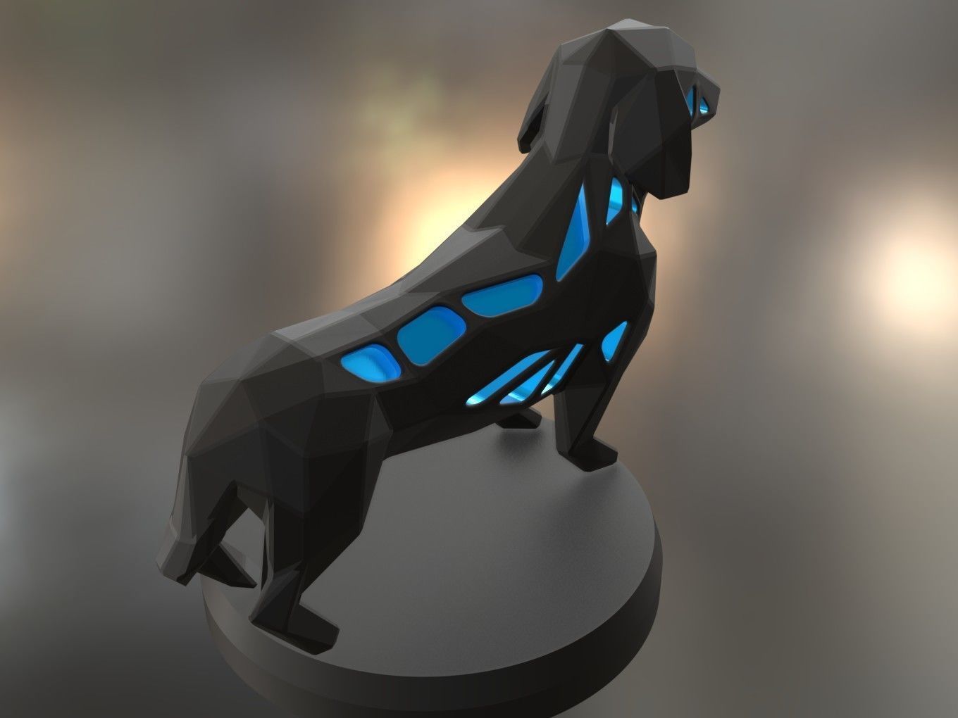 Voronoi Dachshund Dog 3D print model_4