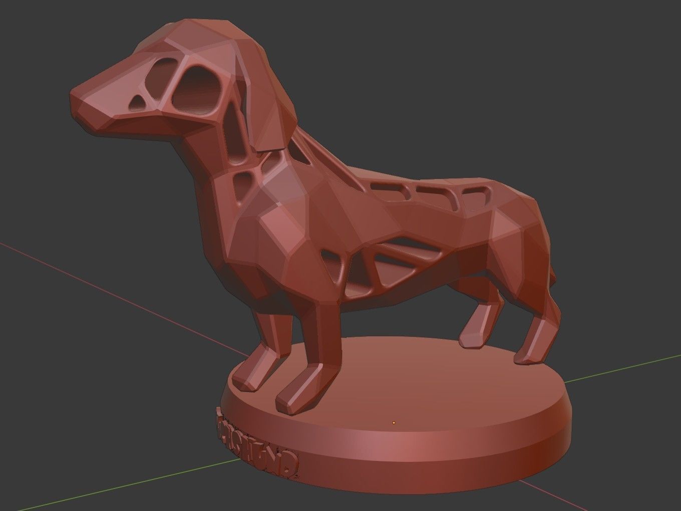 Voronoi Dachshund Dog 3D print model_13