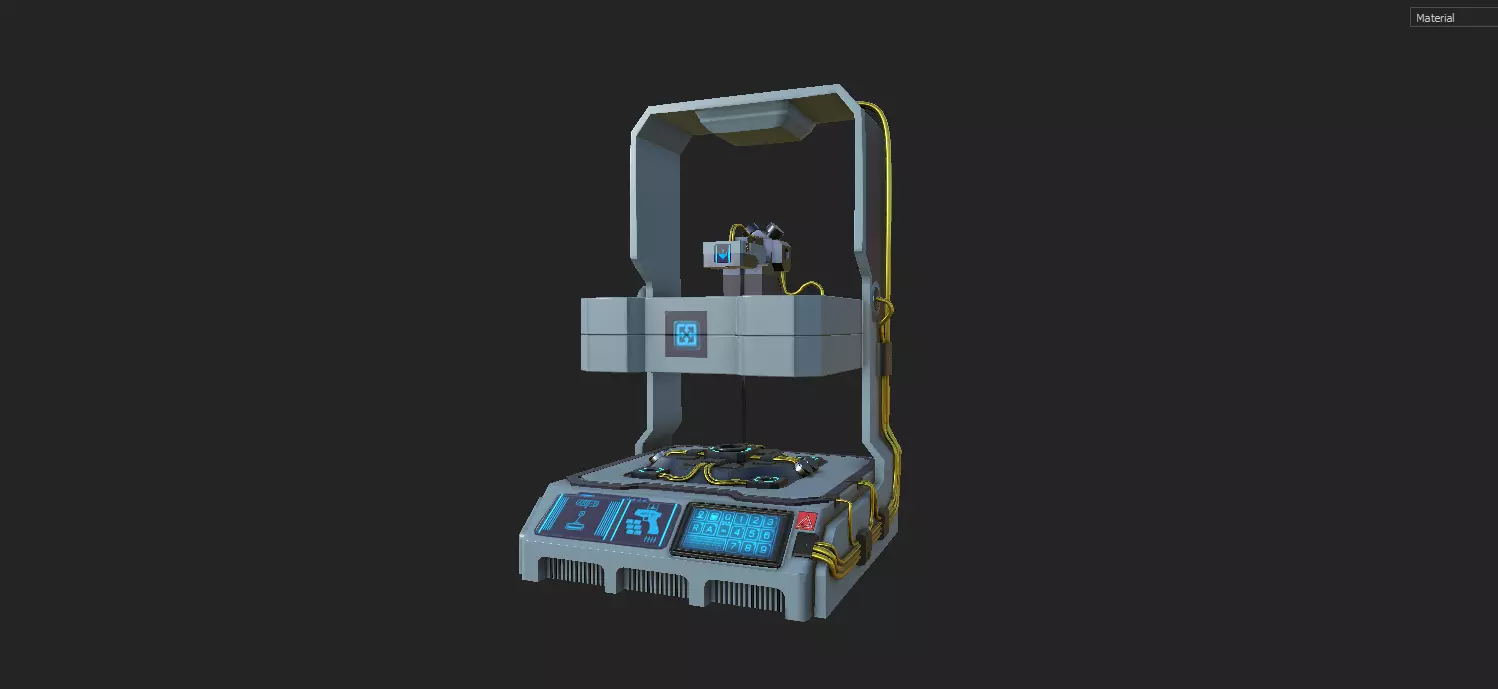 3d printer electronic machine Low-poly 3D model_0