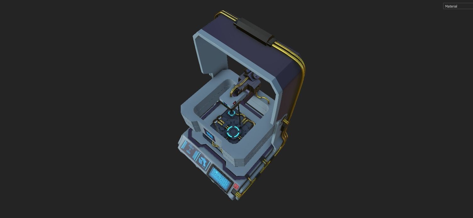 3d printer electronic machine Low-poly 3D model_1