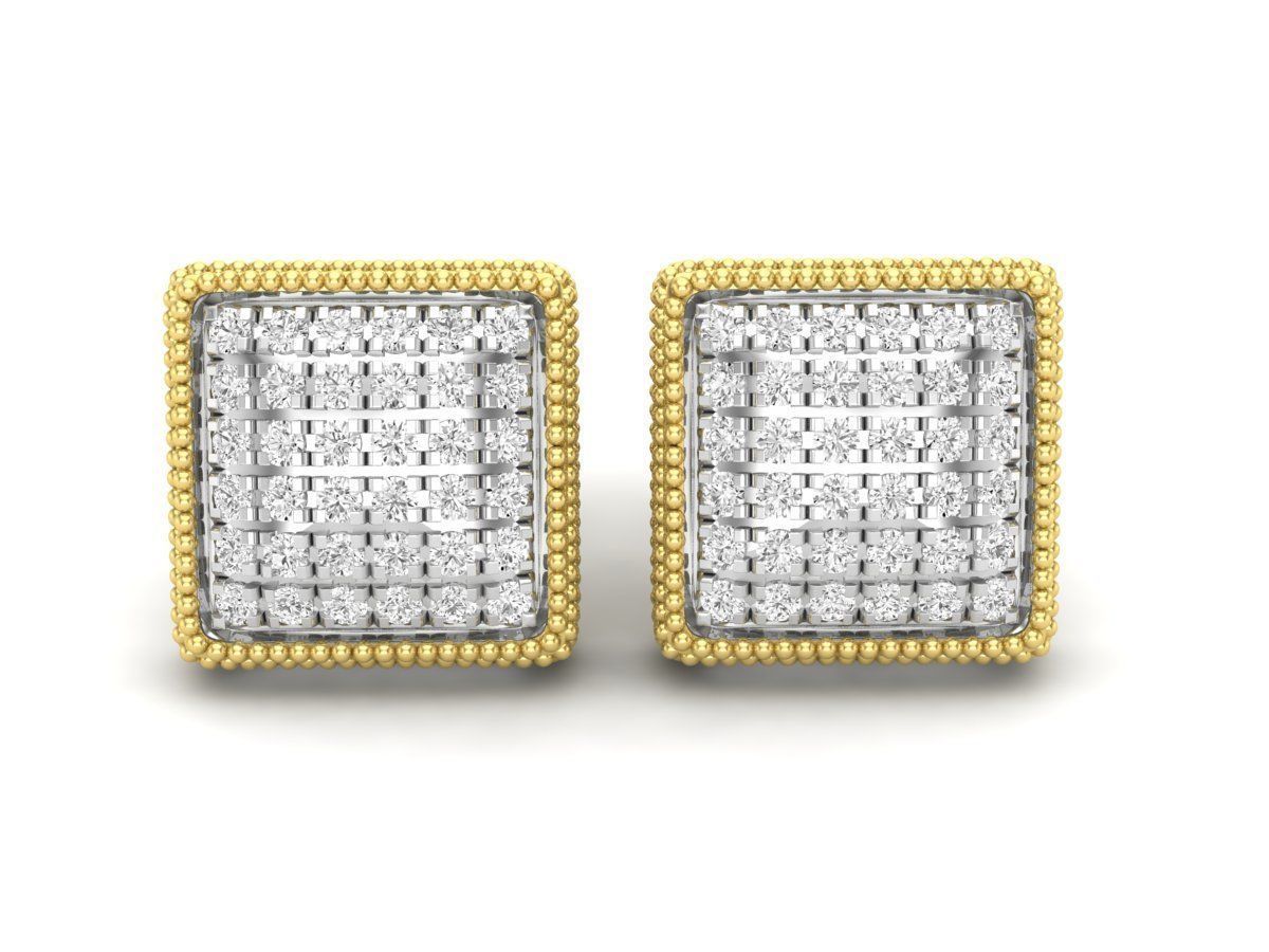 Diamond earrings for woman 3D print model_9