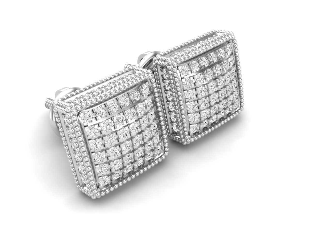 Diamond earrings for woman 3D print model_3